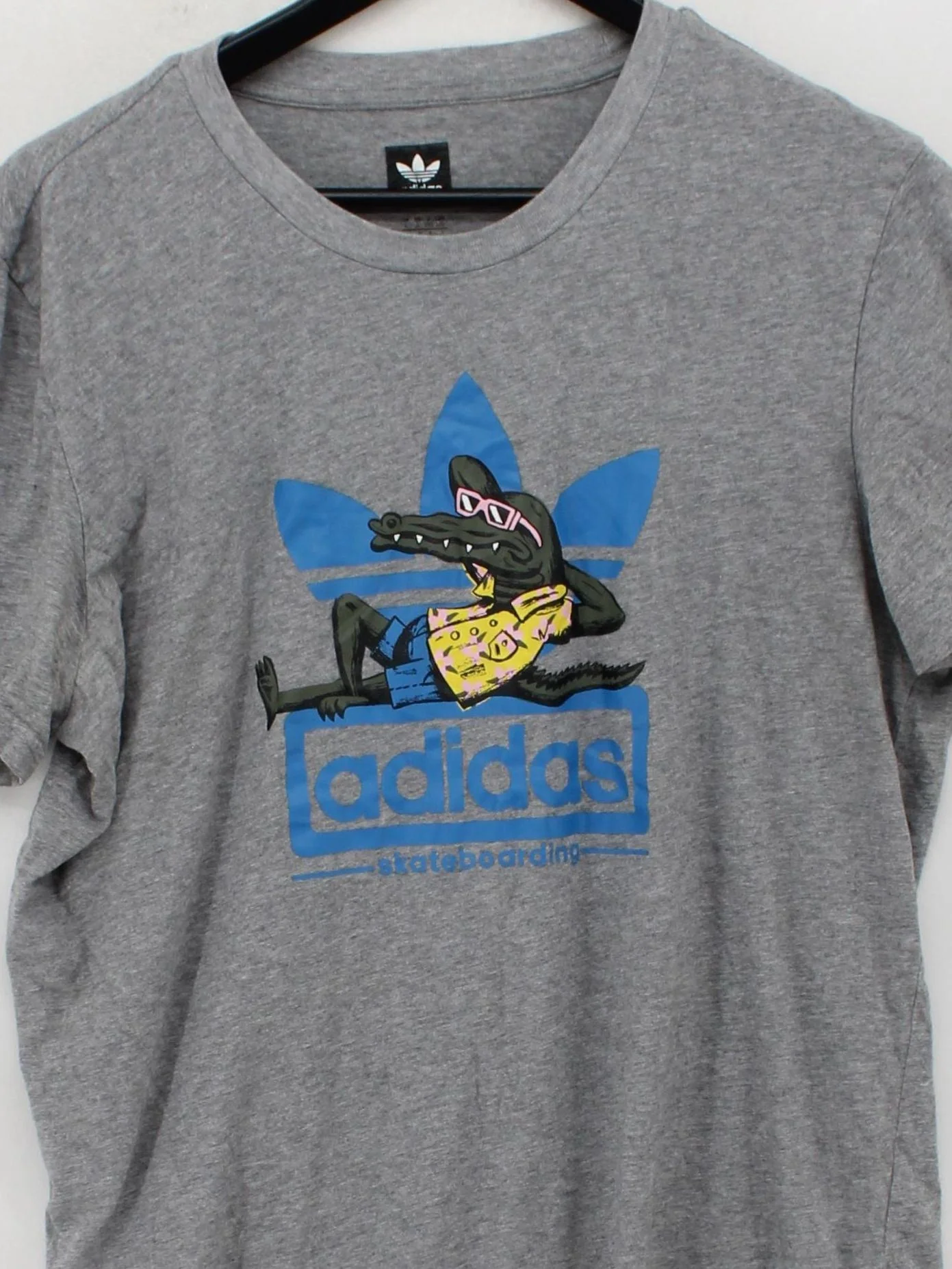 Adidas Men's T-Shirt L Grey Graphic 100% Cotton Basic - Image 3