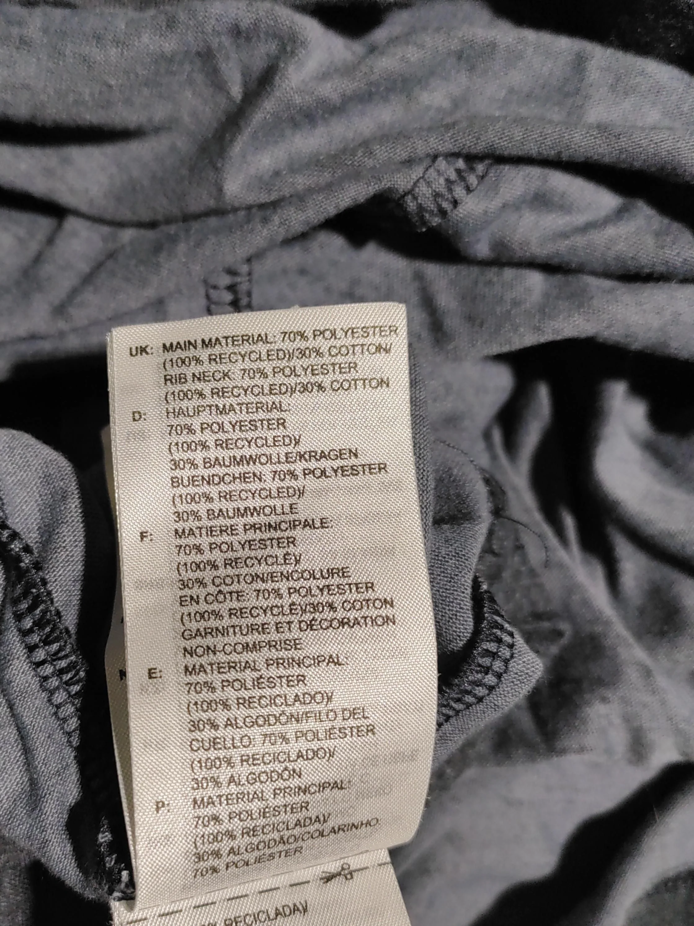 Adidas Men's T-Shirt L Grey Graphic Polyester with Cotton Round Neck Basic - Image 7