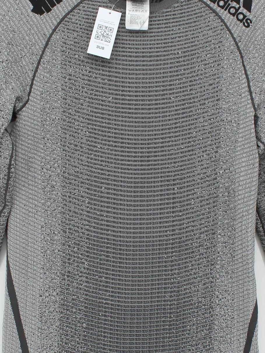 Adidas Men's T-Shirt L Grey Polyester with Nylon, Spandex Round Neck Basic - Image 3