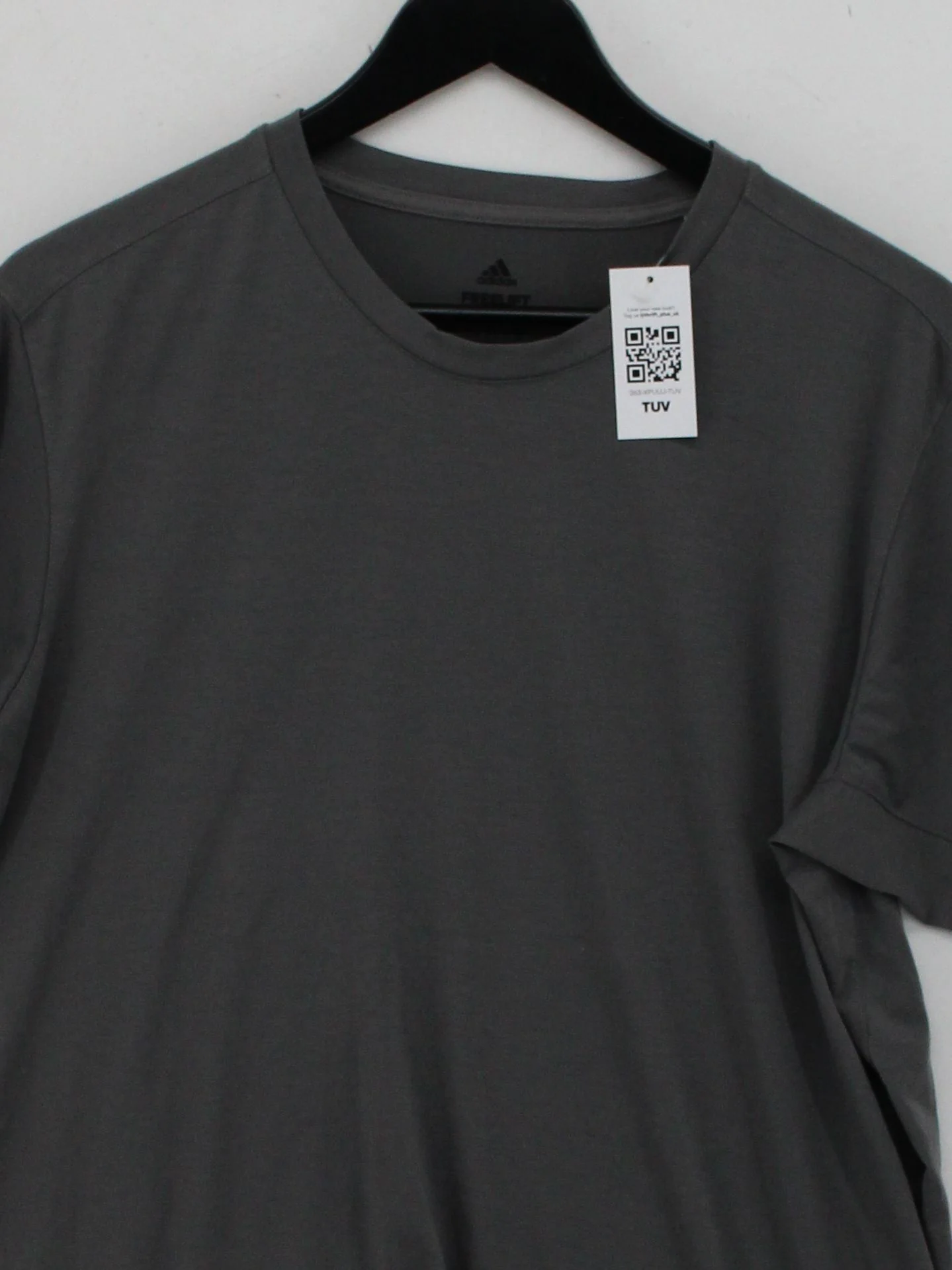 Adidas Men's T-Shirt L Grey Polyester with Spandex Crew Neck Basic - Image 3