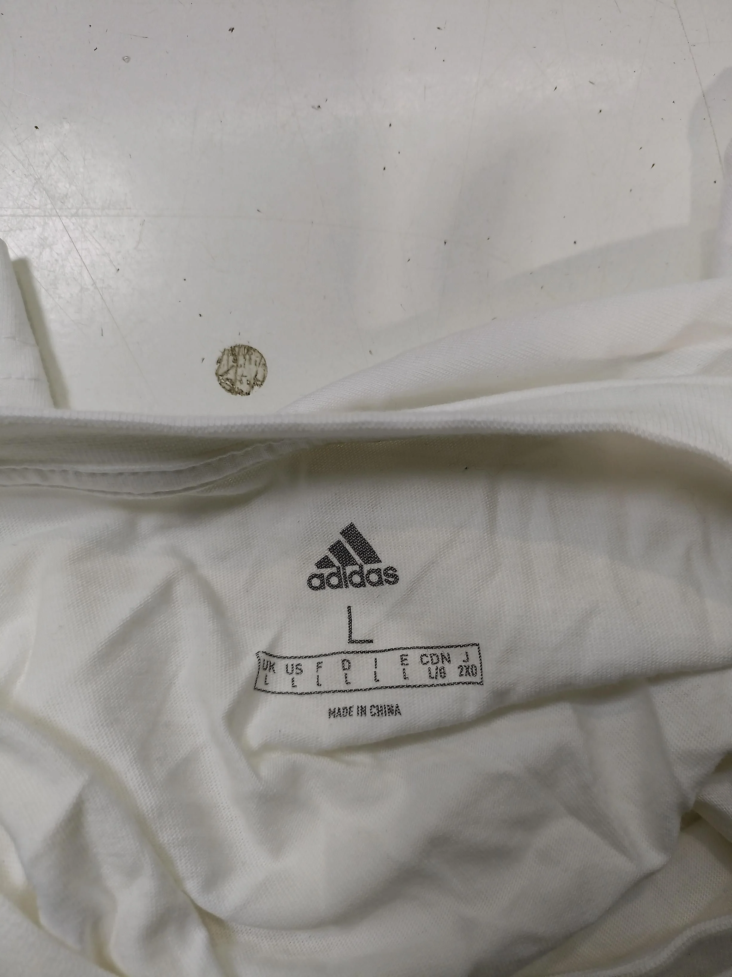 Adidas Men's T-Shirt L White 100% Cotton Basic - Image 5