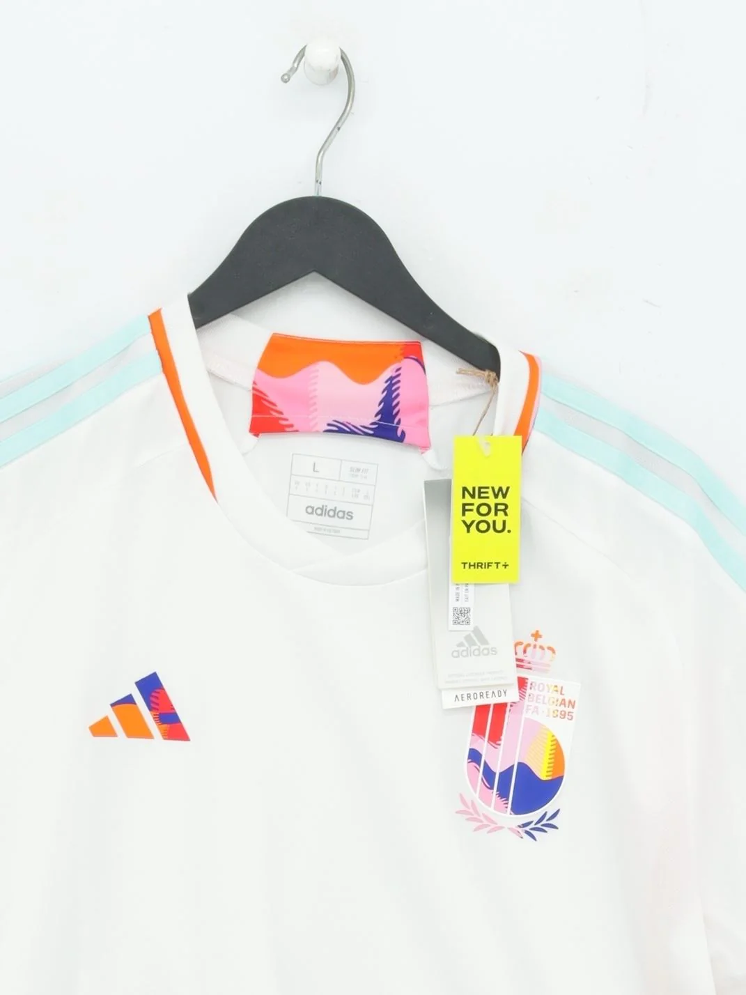 Adidas Men's T-Shirt L White 100% Polyester Crew Neck Basic New with tags - Image 3