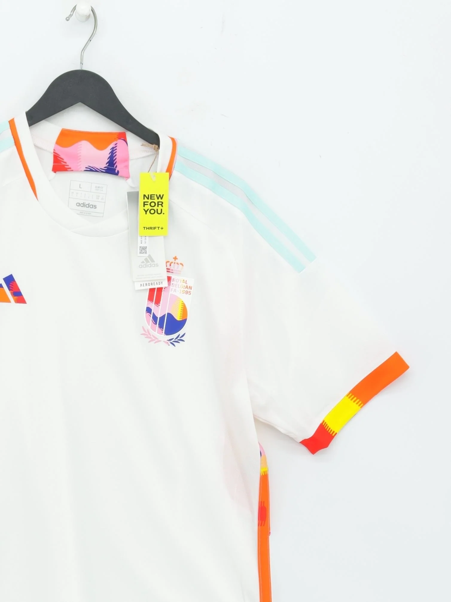 Adidas Men's T-Shirt L White 100% Polyester Crew Neck Basic New with tags - Image 4