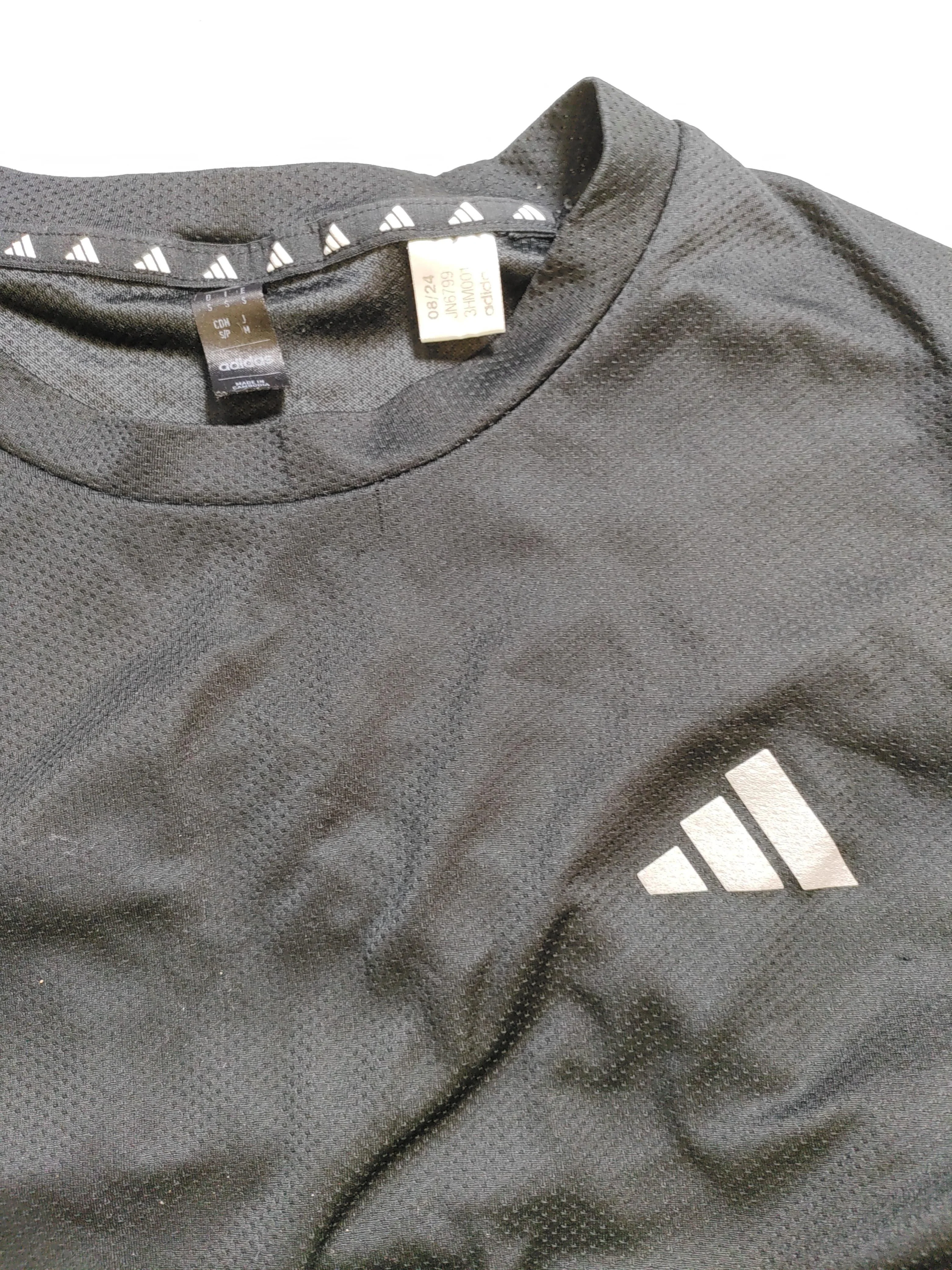 Adidas Men's T-Shirt M Black 100% Polyester Round Neck Basic - Image 5