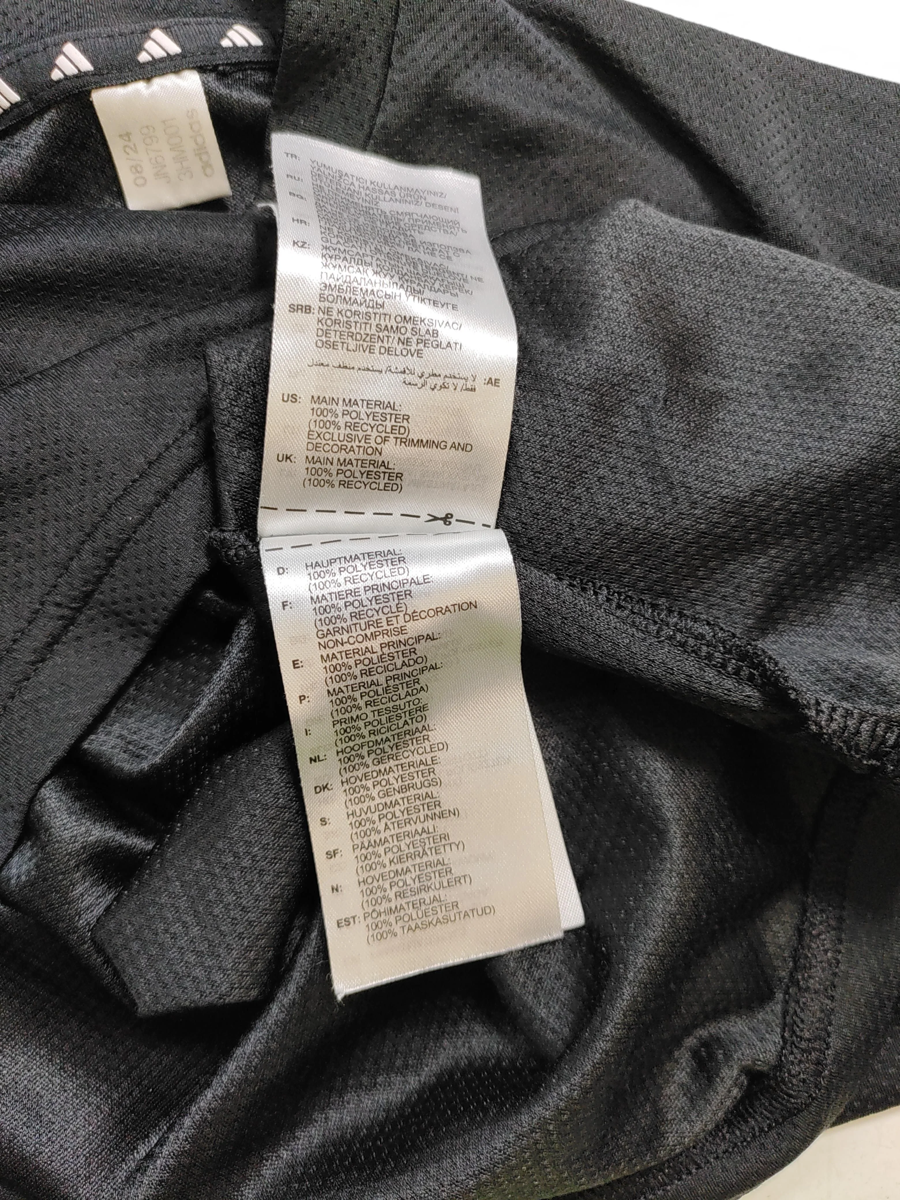 Adidas Men's T-Shirt M Black 100% Polyester Round Neck Basic - Image 6