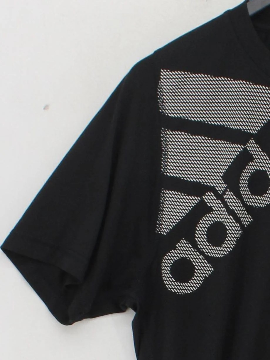 Adidas Men's T-Shirt M Black Graphic 100% Polyester Round Neck Basic - Image 4