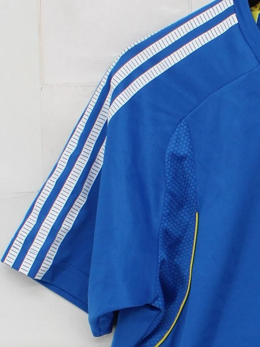 Adidas Men's T-Shirt M Blue 100% Polyester Crew Neck Basic - Image 4