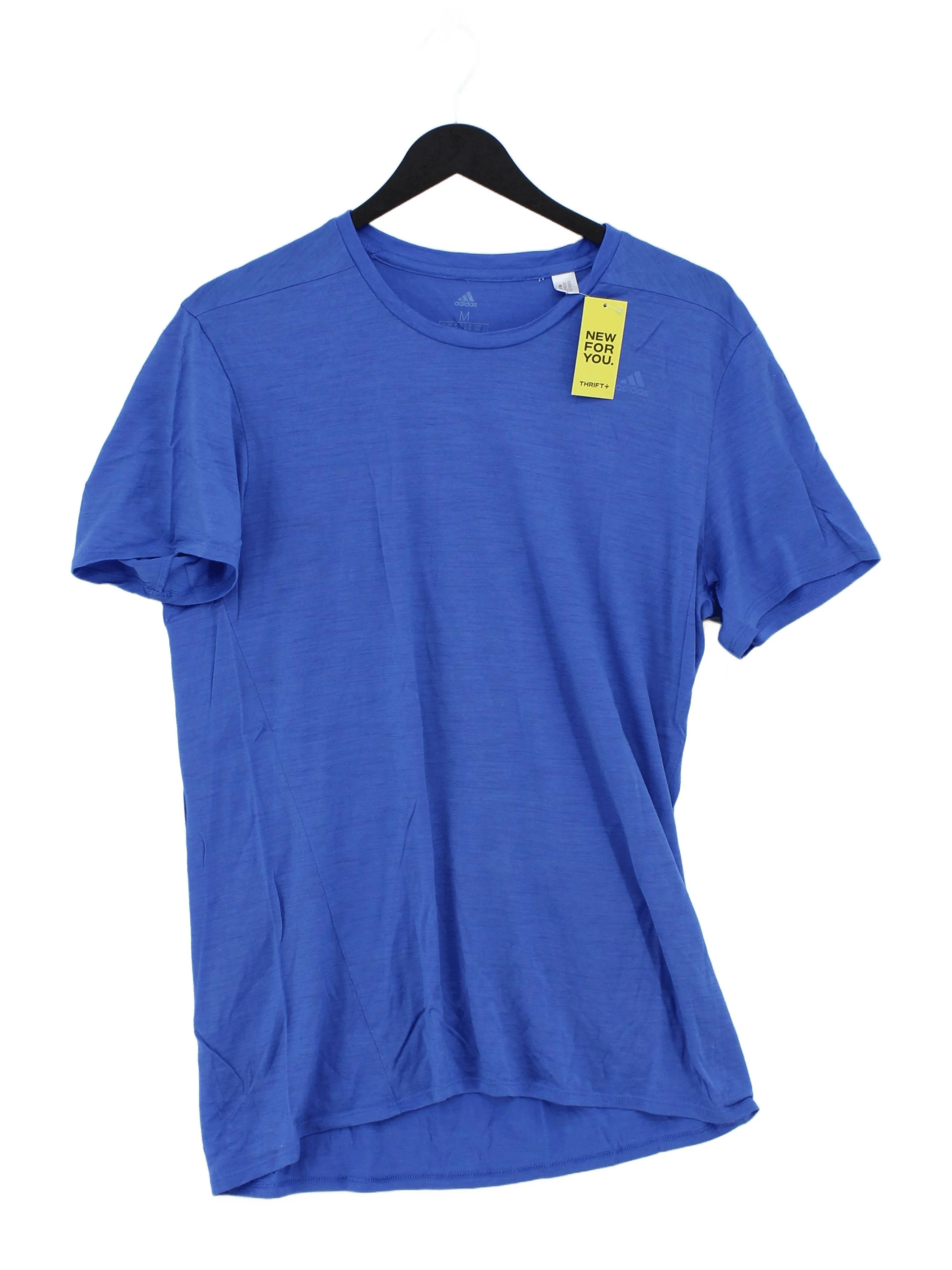 Adidas Men's T-Shirt M Blue 100% Polyester Crew Neck Basic