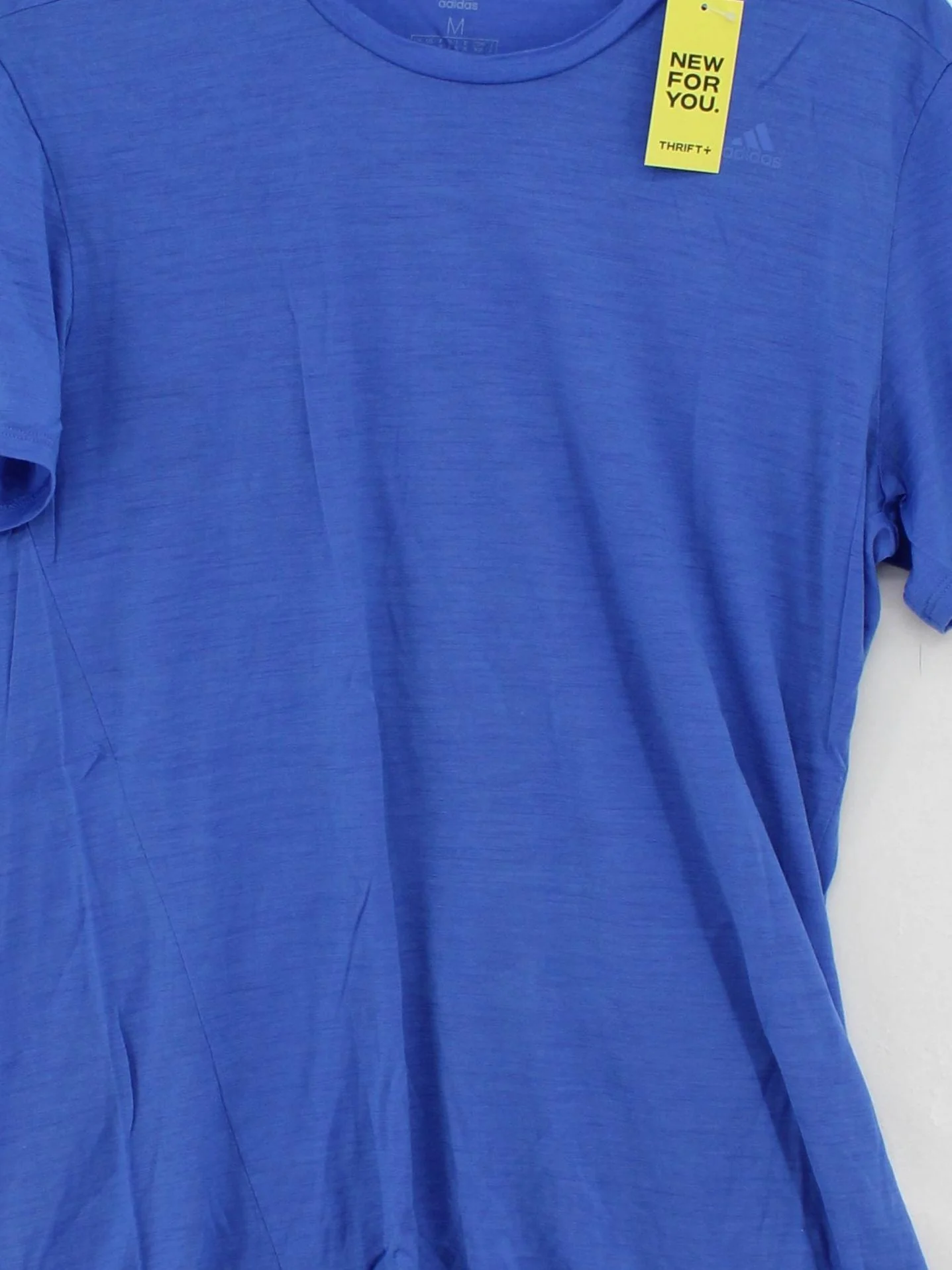 Adidas Men's T-Shirt M Blue 100% Polyester Crew Neck Basic - Image 3