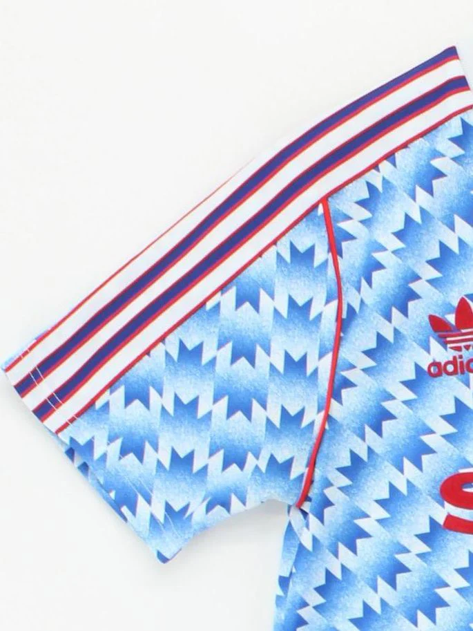 Adidas Men's T-Shirt M Blue Geometric 100% Polyester Basic - Image 4