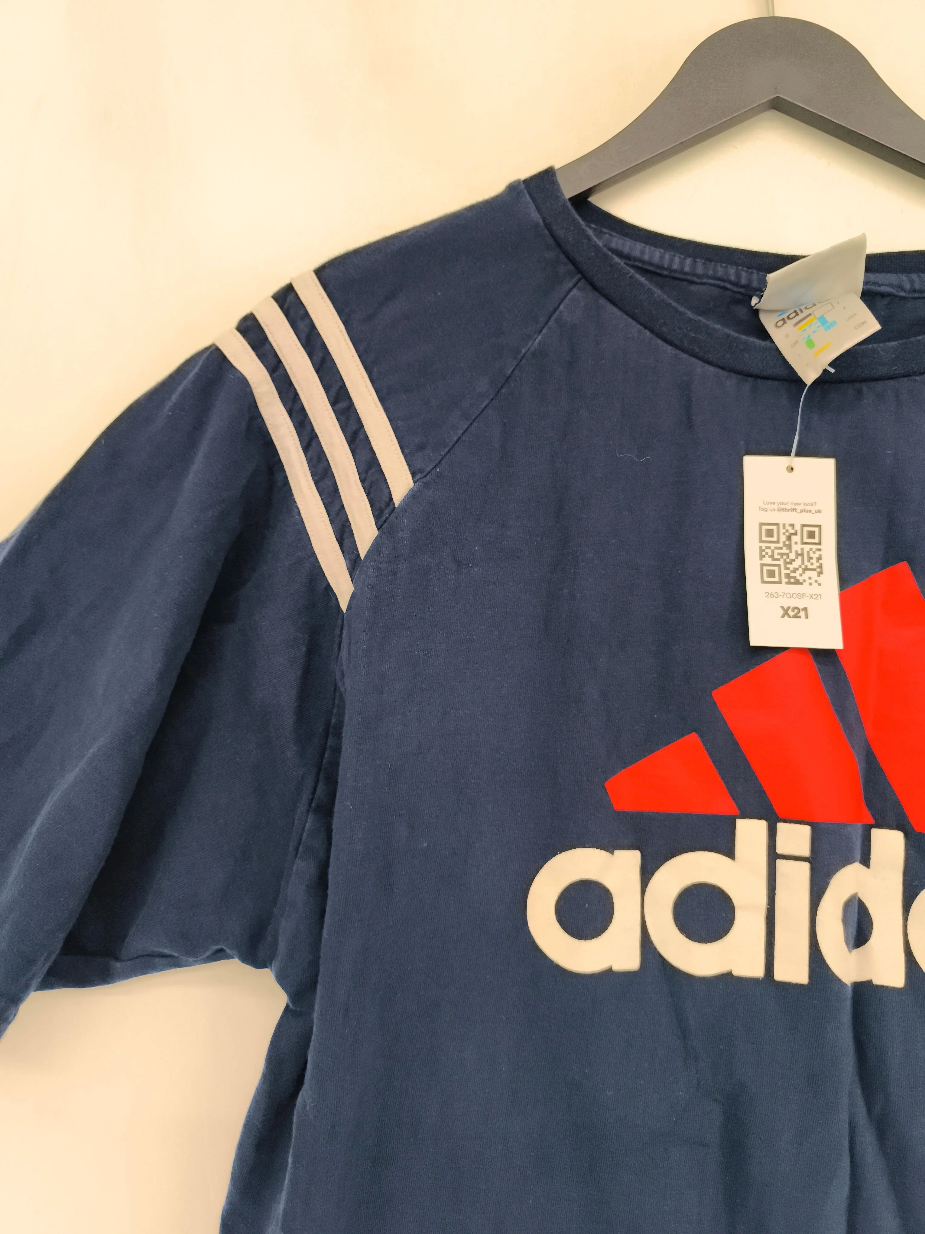 Adidas Men's T-Shirt M Blue Graphic 100% Cotton Basic - Image 5