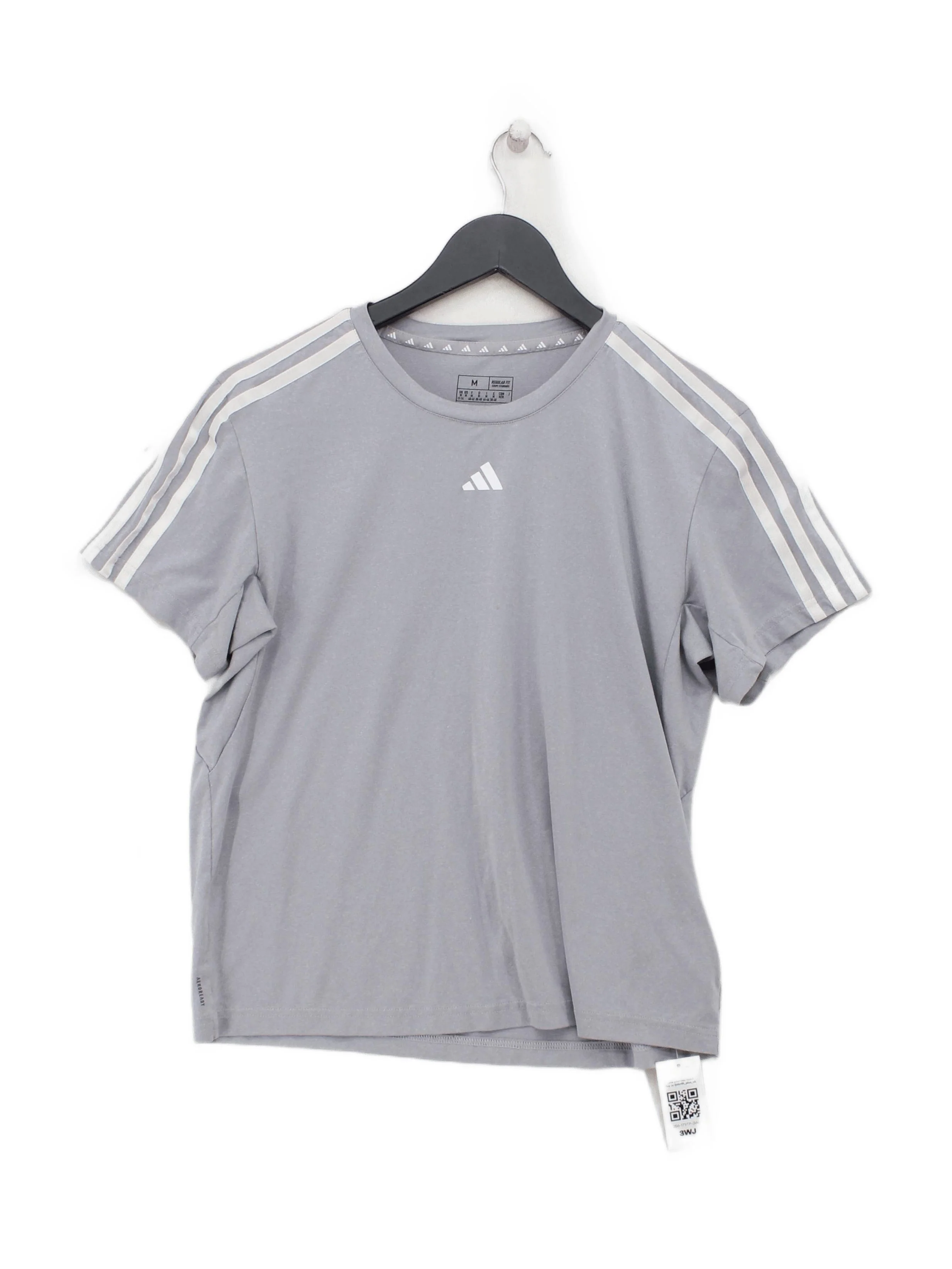 Adidas Men's T-Shirt M Grey Graphic Polyester with Elastane Round Neck Basic