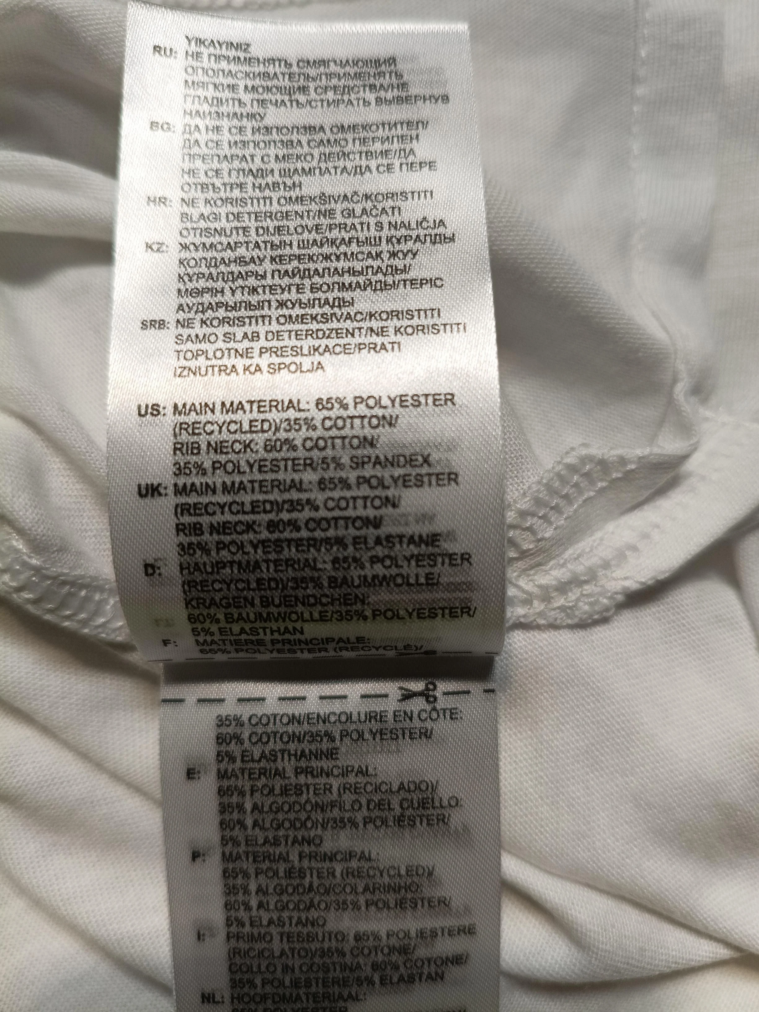 Adidas Men's T-Shirt M White Polyester with Cotton Basic New with tags - Image 6