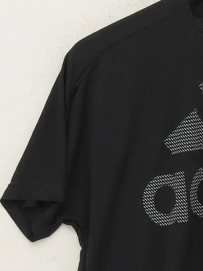Adidas Men's T-Shirt S Black Graphic 100% Polyester Round Neck Basic - Image 4