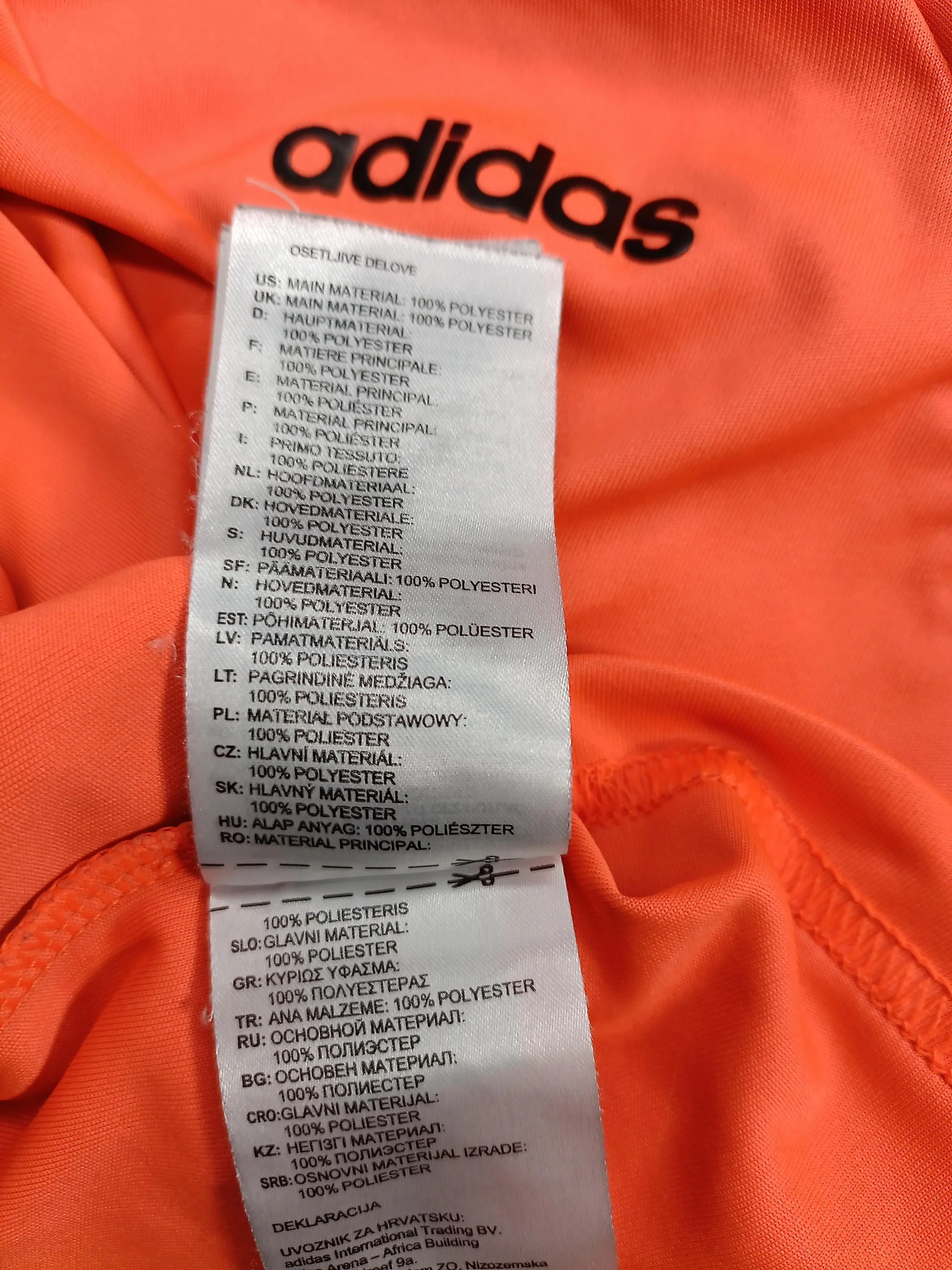 Adidas Men's T-Shirt S Orange 100% Polyester Round Neck Basic - Image 6