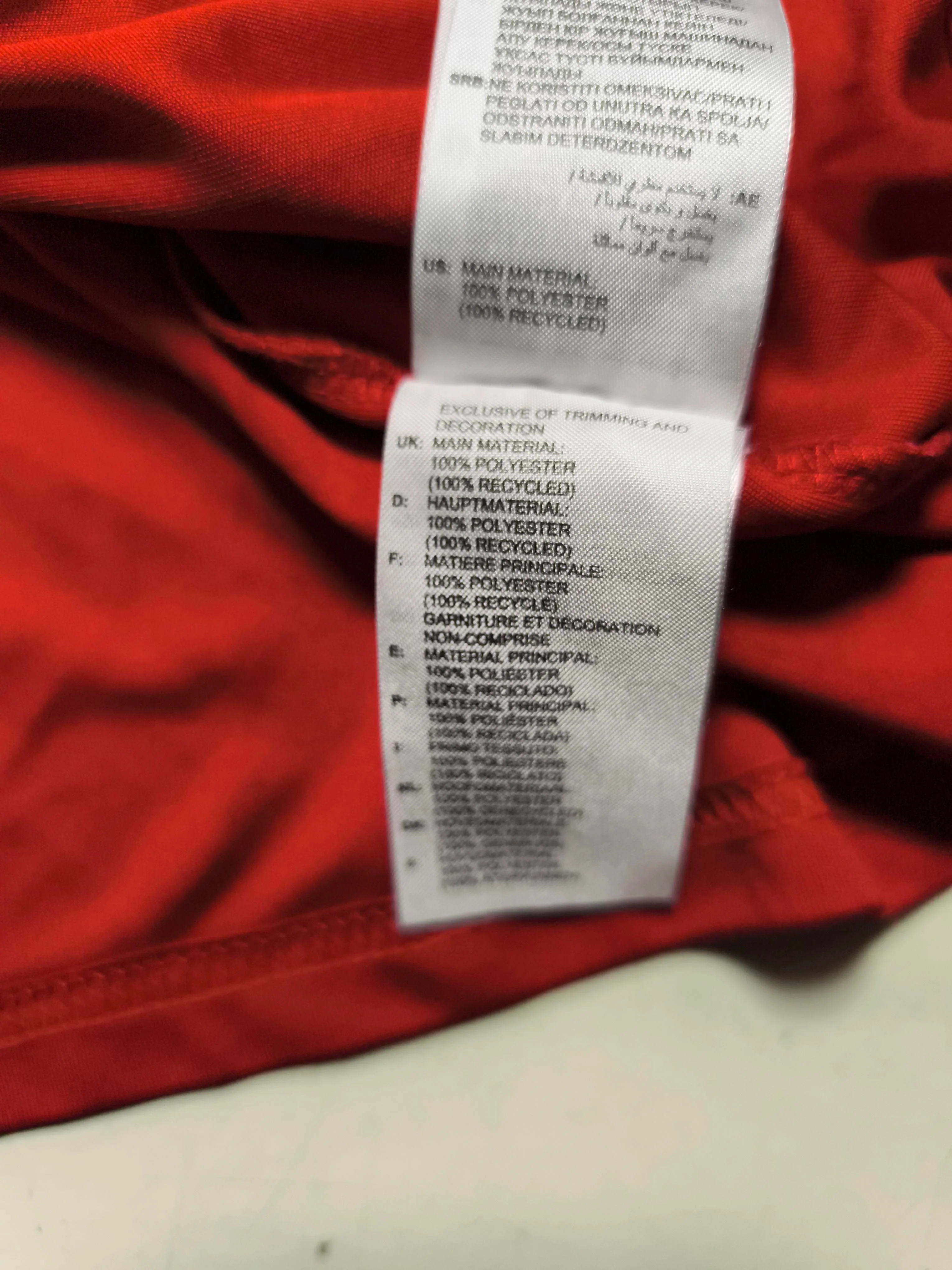 Adidas Men's T-Shirt S Red 100% Polyester Round Neck Basic - Image 6