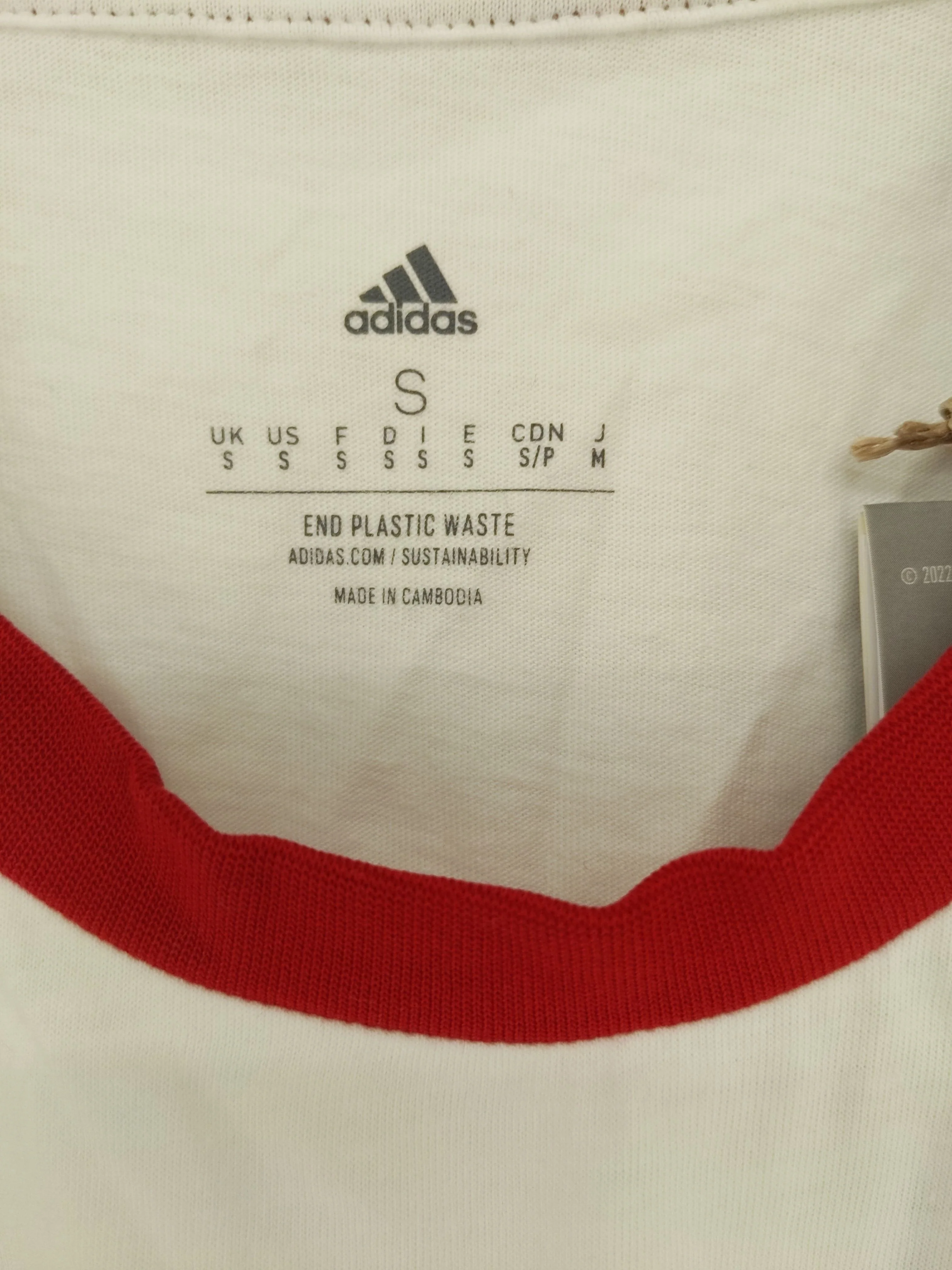 Adidas Men's T-Shirt S White 100% Cotton Crew Neck Basic New with tags - Image 5