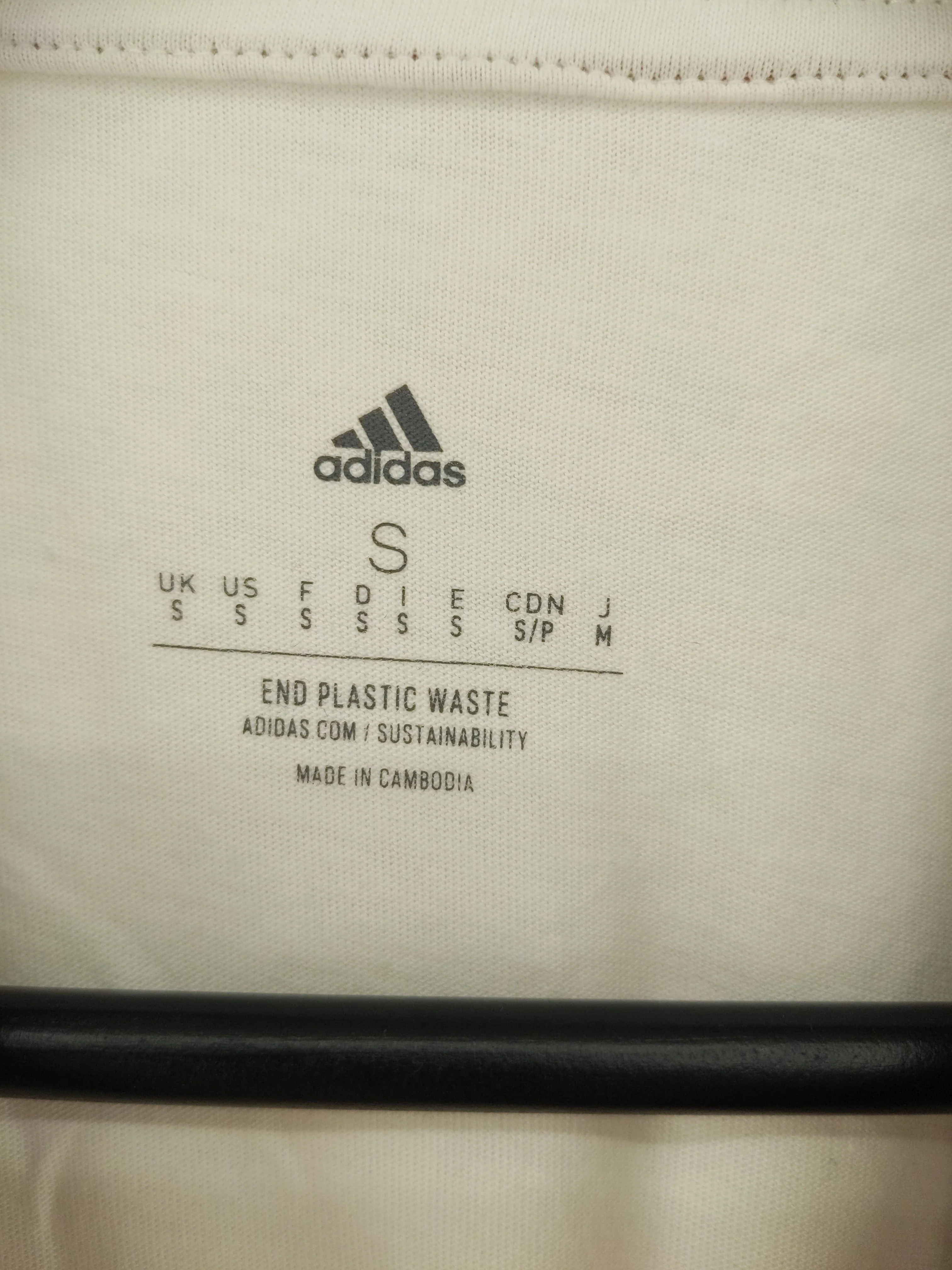 Adidas Men's T-Shirt S White 100% Cotton Crew Neck Basic New with tags - Image 5