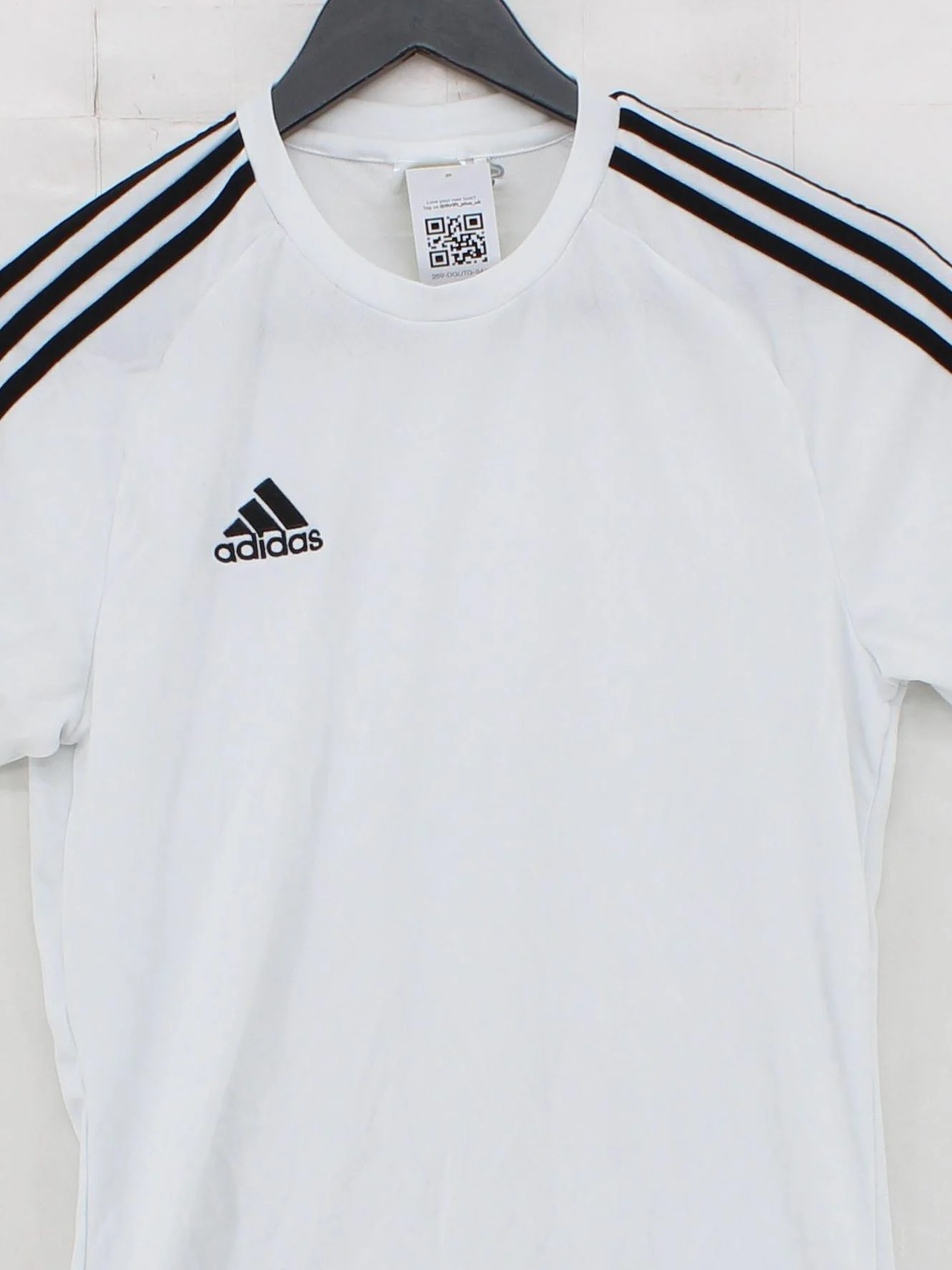 Adidas Men's T-Shirt S White 100% Polyester Round Neck Basic - Image 3