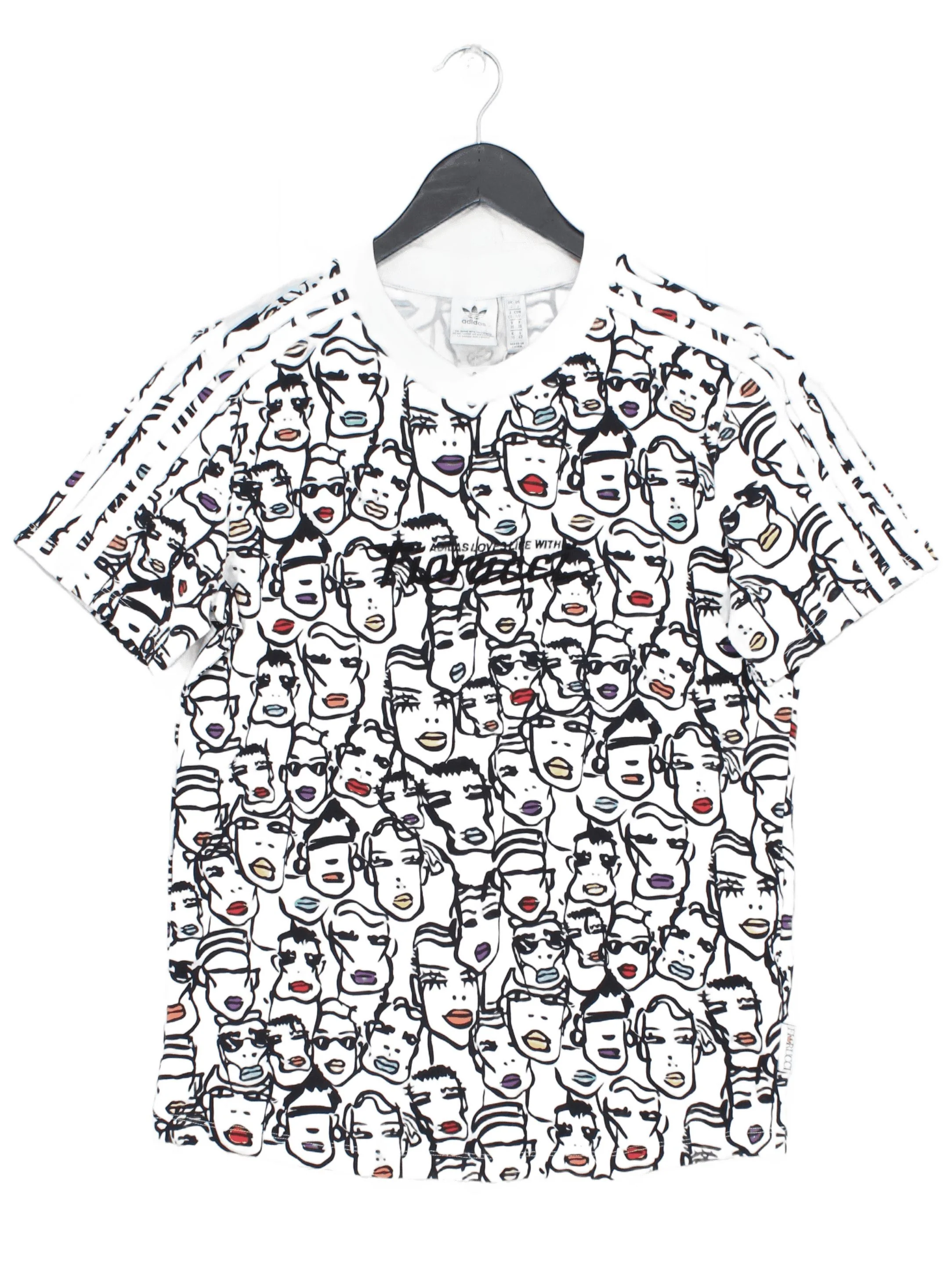 Adidas Men's T-Shirt S White Graphic Polyester with Cotton Basic New with tags