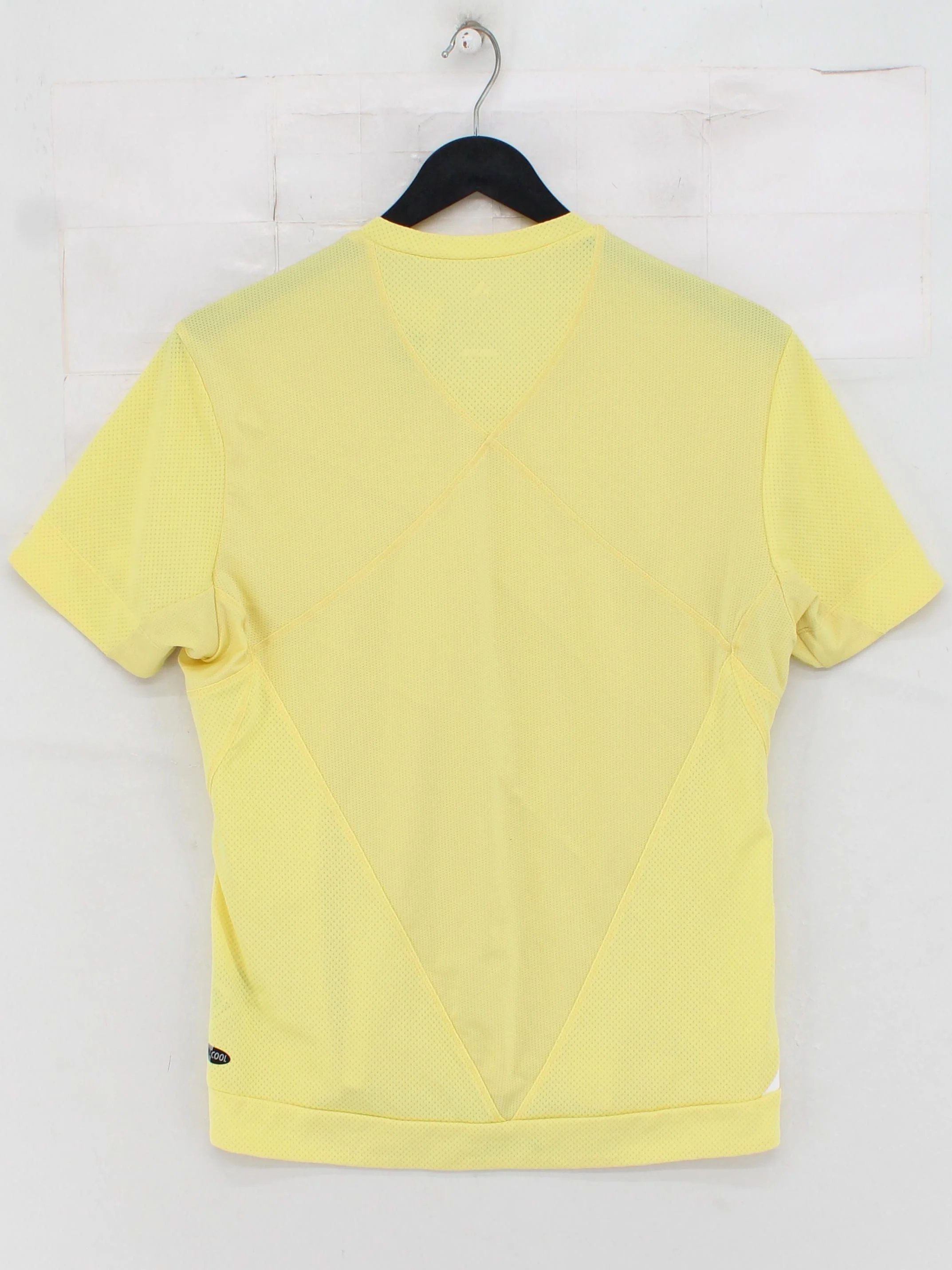 Adidas Men's T-Shirt S Yellow Polyester with Elastane Round Neck Basic - Image 2