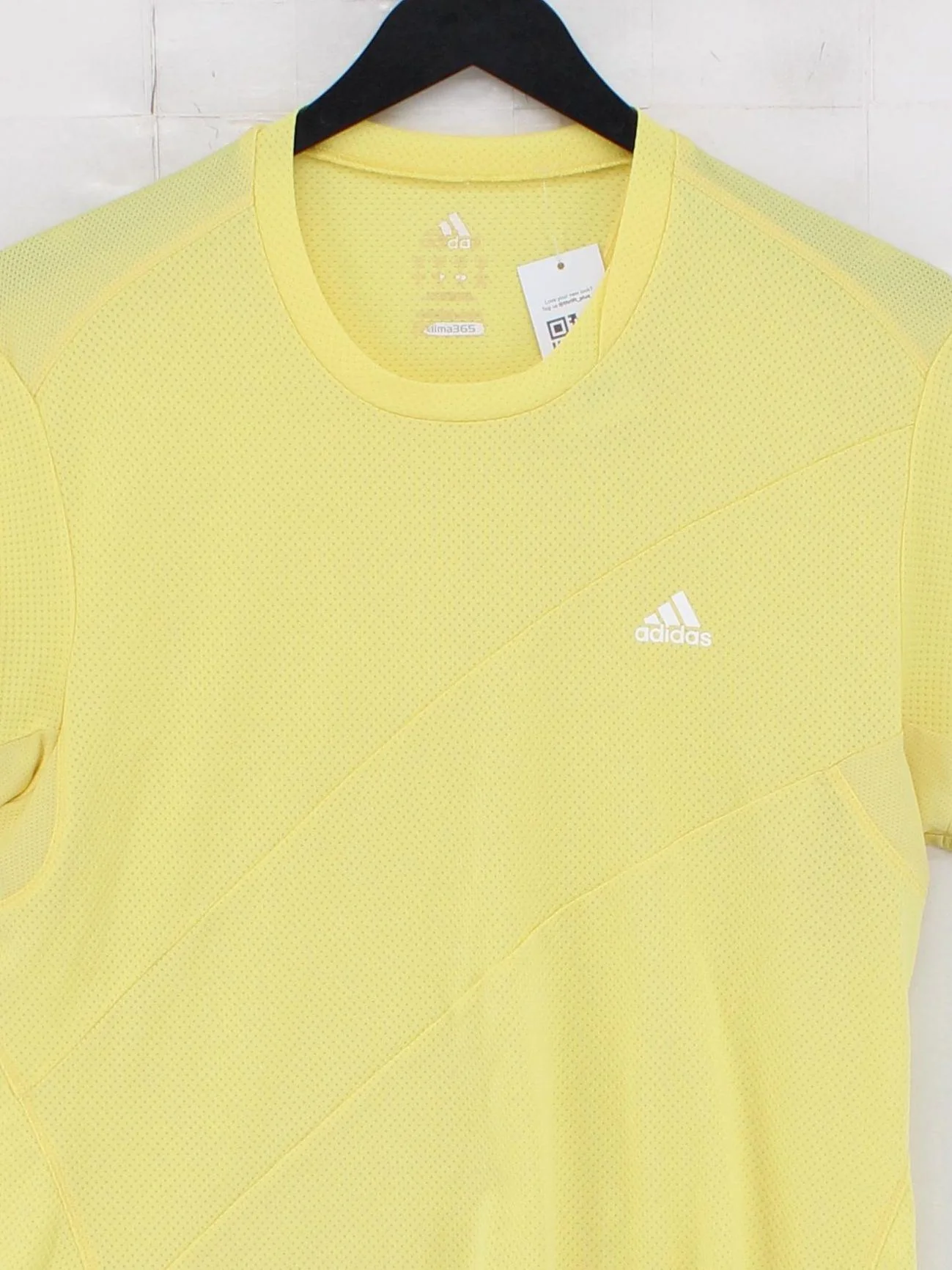 Adidas Men's T-Shirt S Yellow Polyester with Elastane Round Neck Basic - Image 3