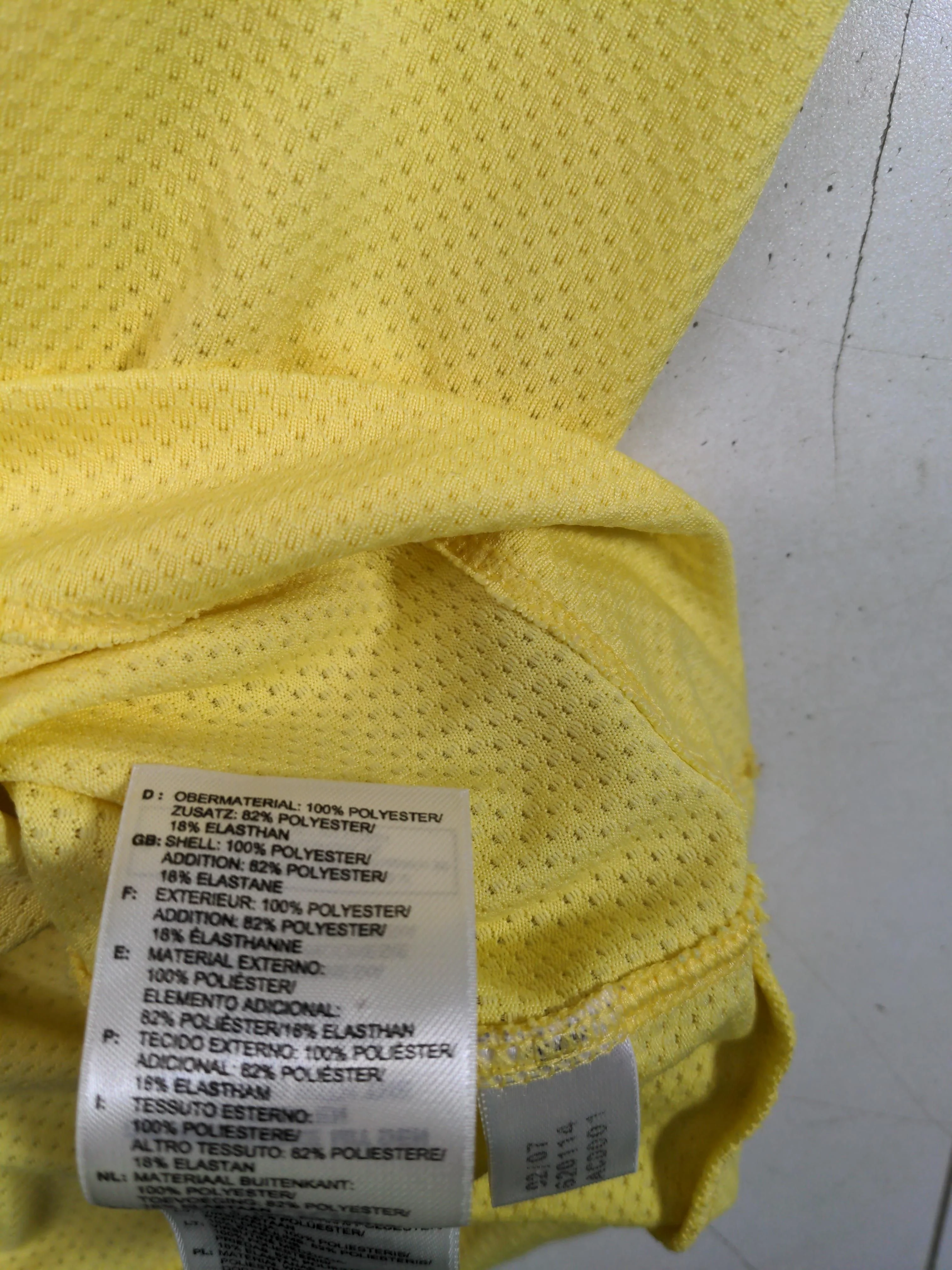 Adidas Men's T-Shirt S Yellow Polyester with Elastane Round Neck Basic - Image 6