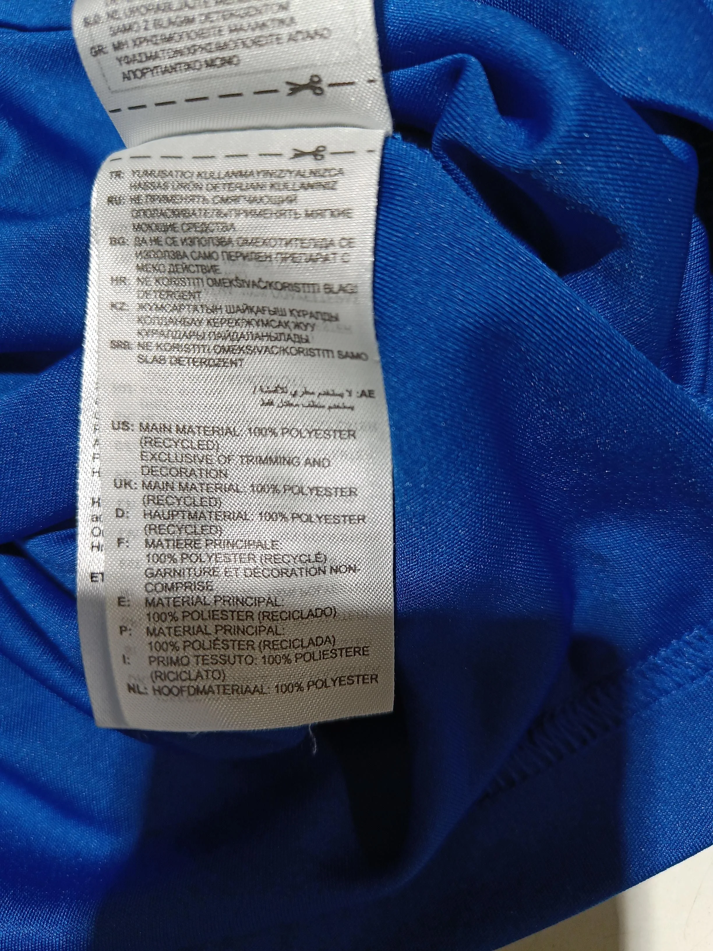 Adidas Men's T-Shirt XL Blue 100% Polyester Round Neck Basic - Image 6