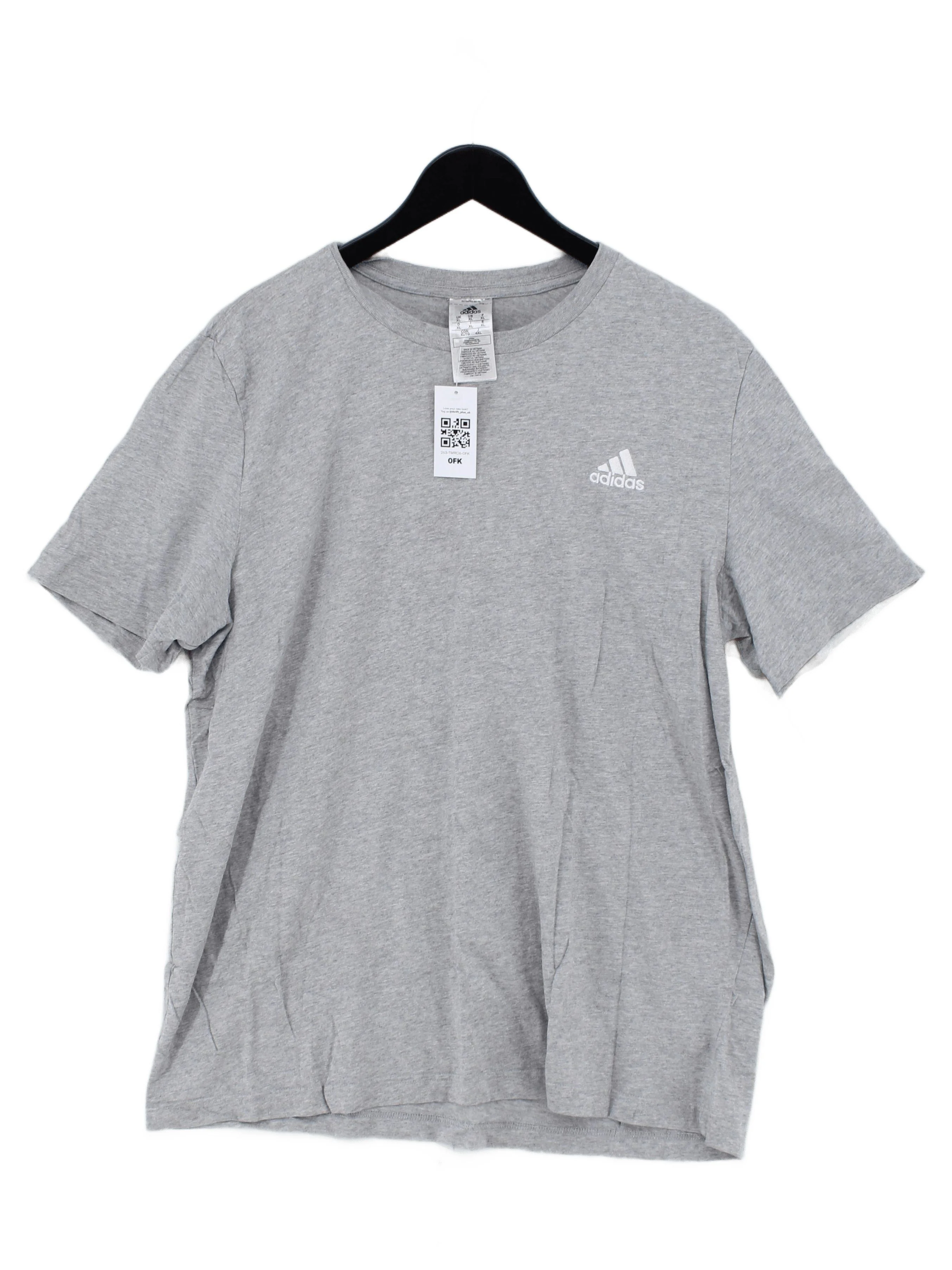 Adidas Men's T-Shirt XL Grey 100% Cotton Basic