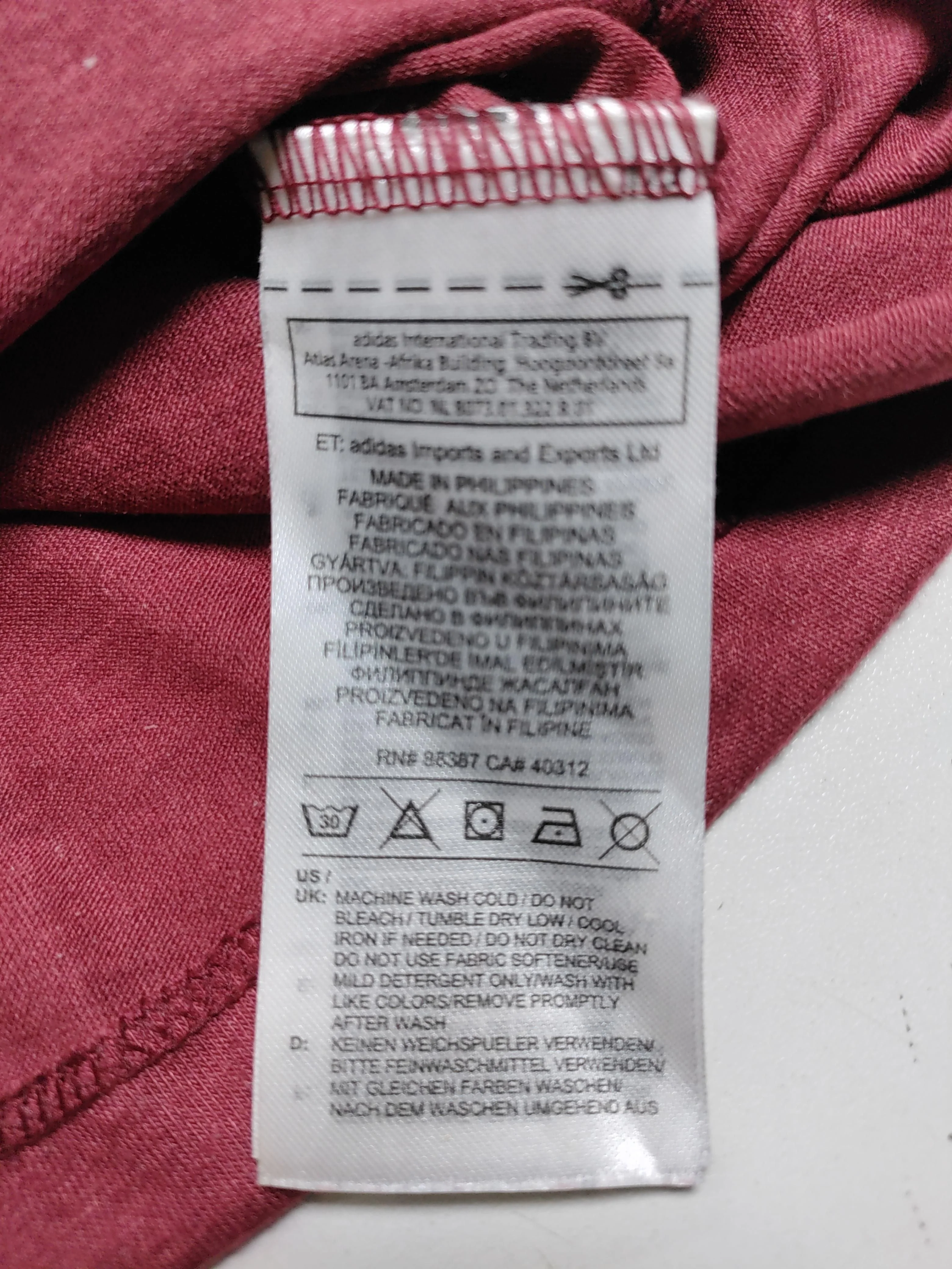 Adidas Men's T-Shirt XL Red 100% Other Round Neck Basic - Image 6