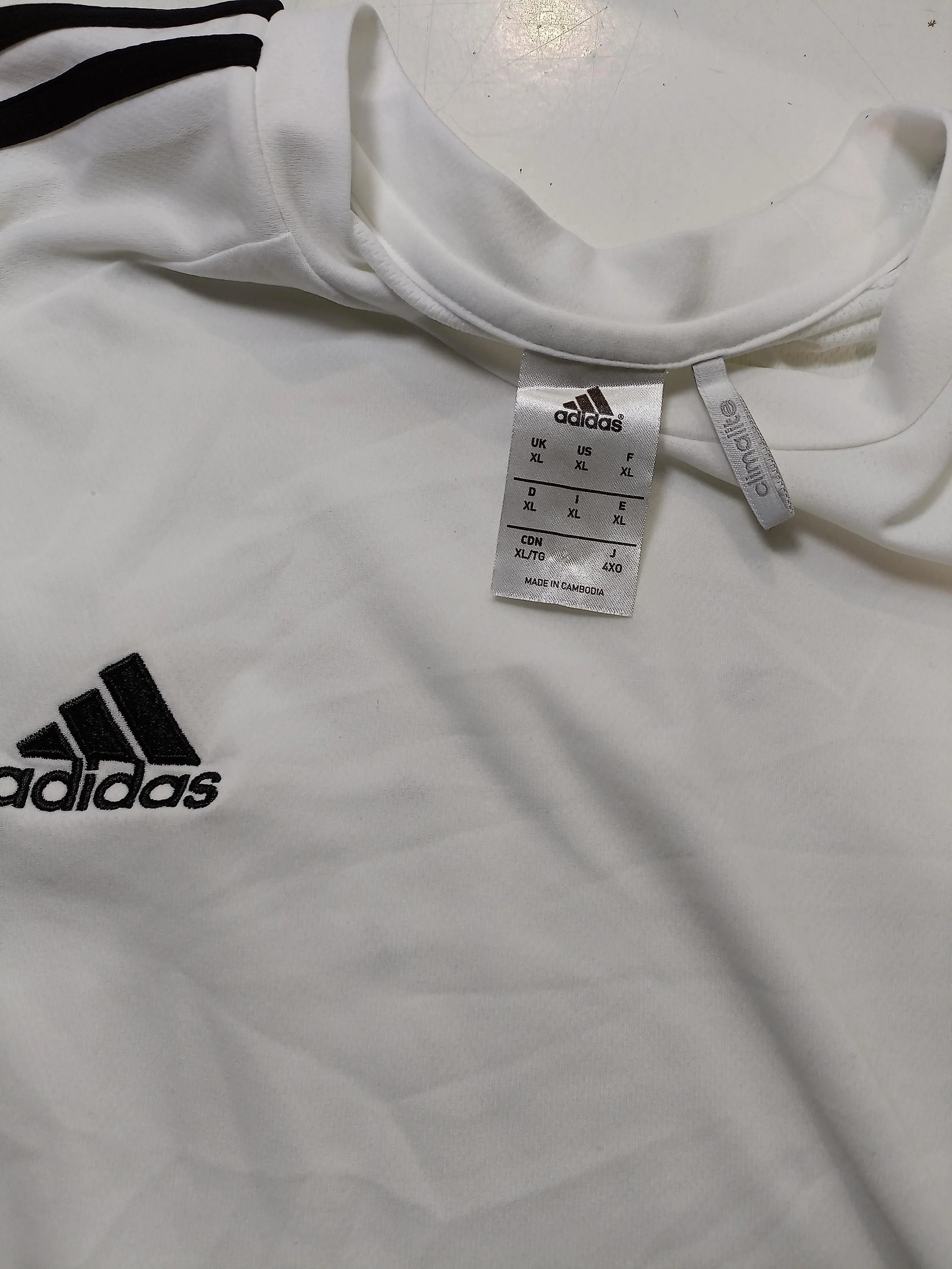 Adidas Men's T-Shirt XL White 100% Polyester Round Neck Basic - Image 7