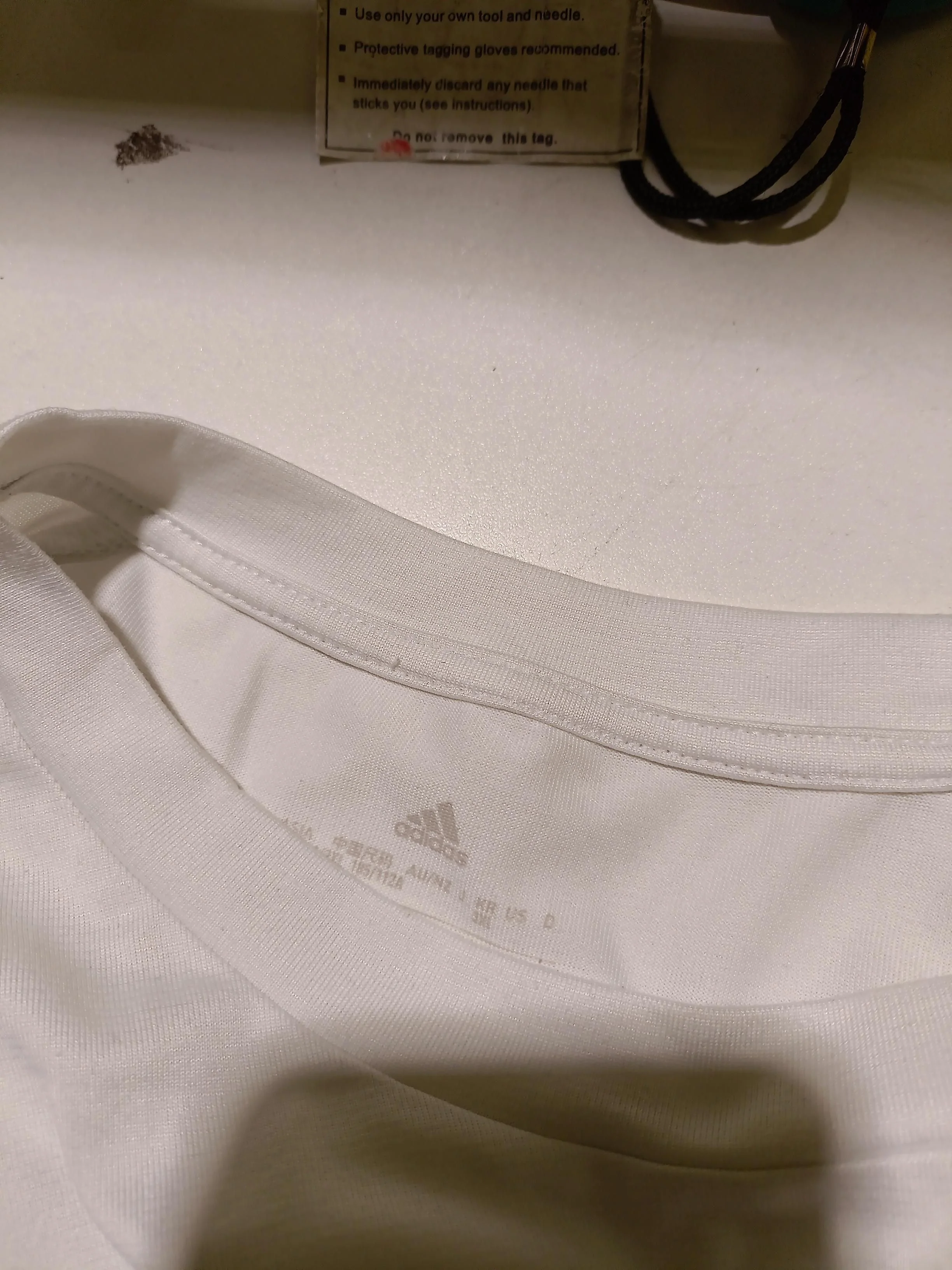 Adidas Men's T-Shirt XXL White 100% Polyester Round Neck Basic - Image 5