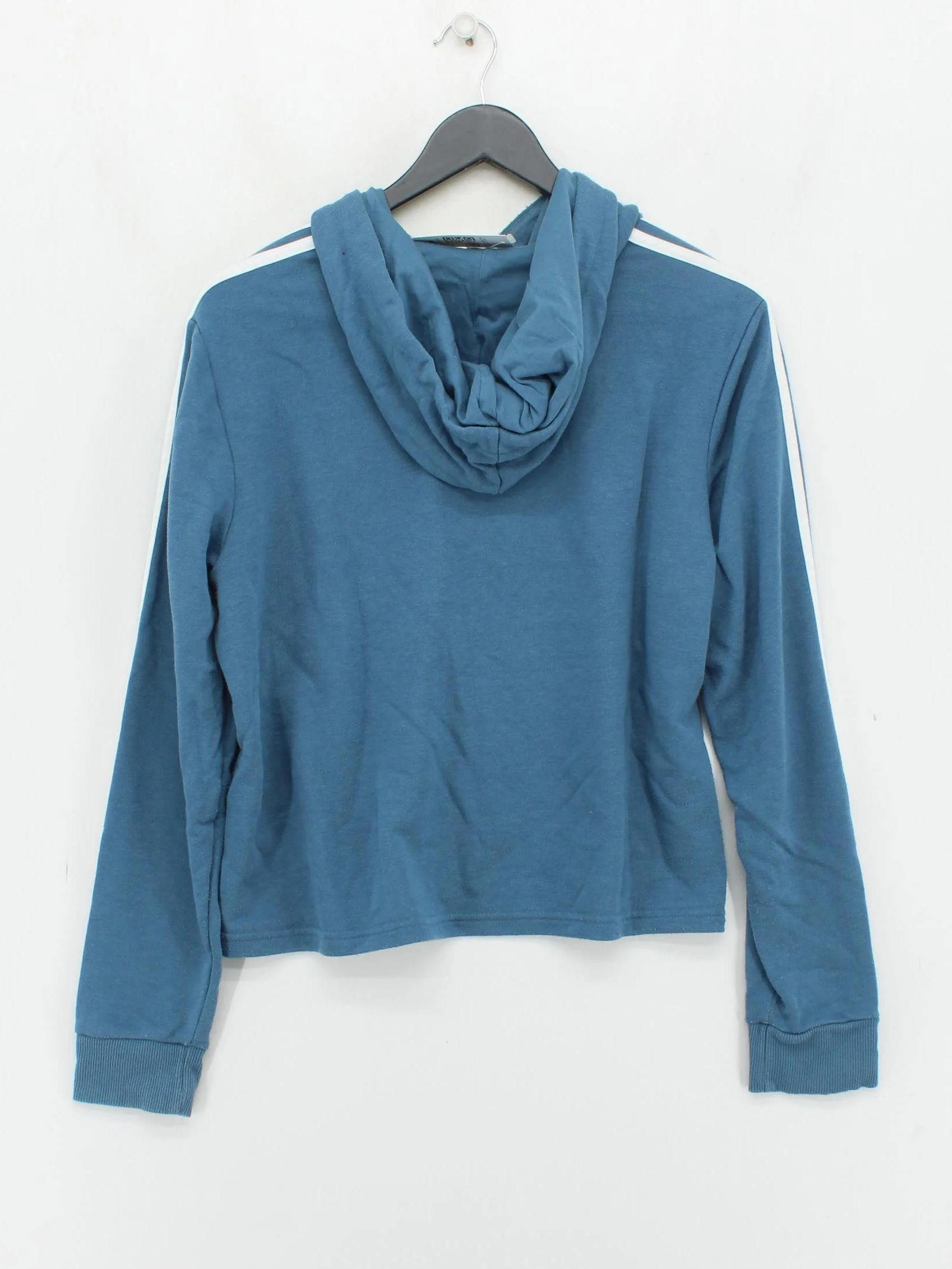 Adidas Women's Hoodie L Blue Cotton with Polyester, Rayon Pullover - Image 2