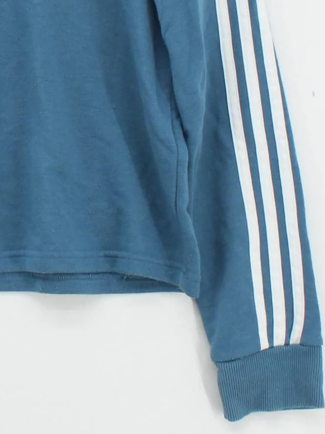 Adidas Women's Hoodie L Blue Cotton with Polyester, Rayon Pullover - Image 4