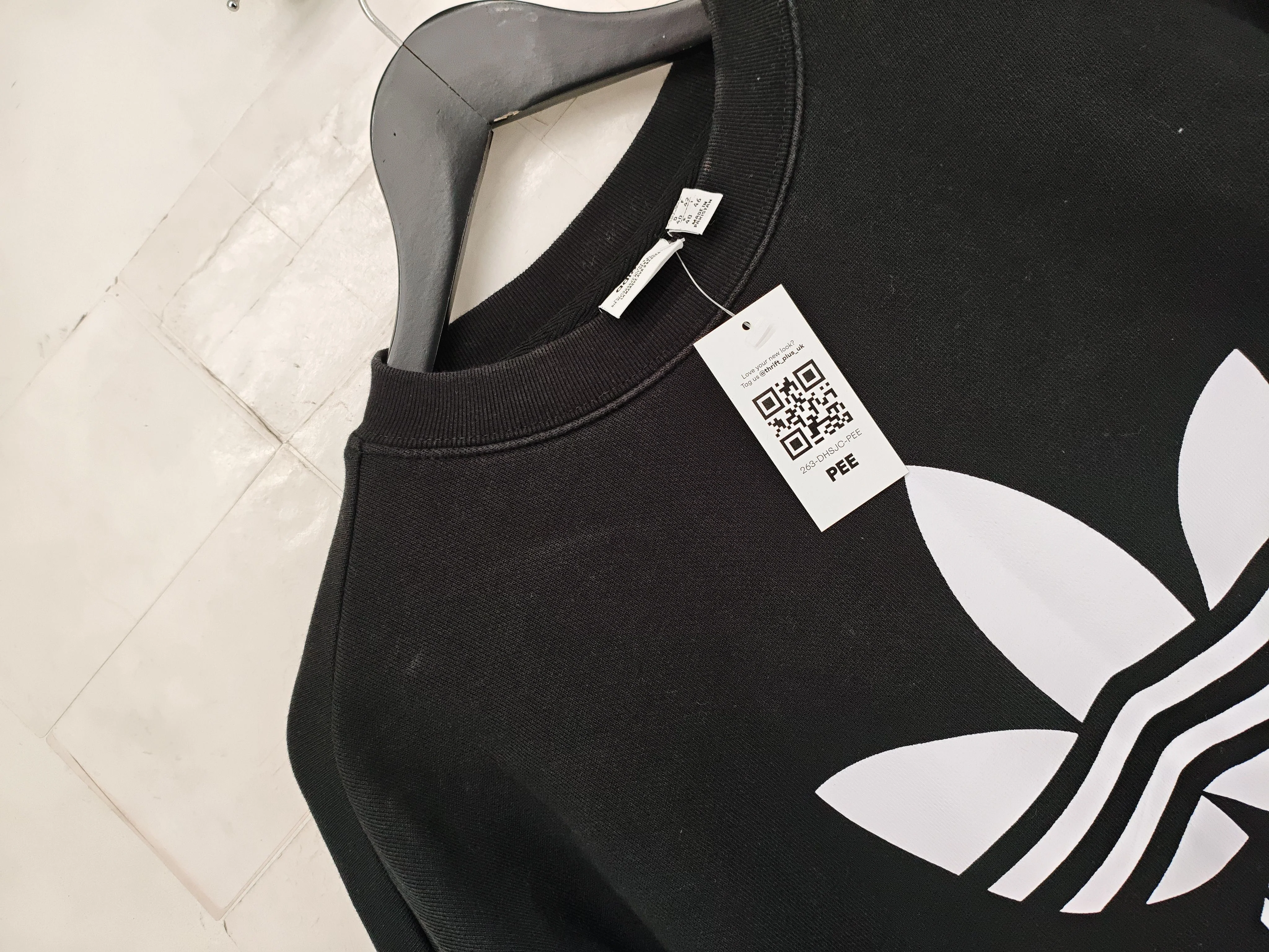 Adidas Women's Hoodie M Black Graphic Cotton with Elastane Pullover - Image 5