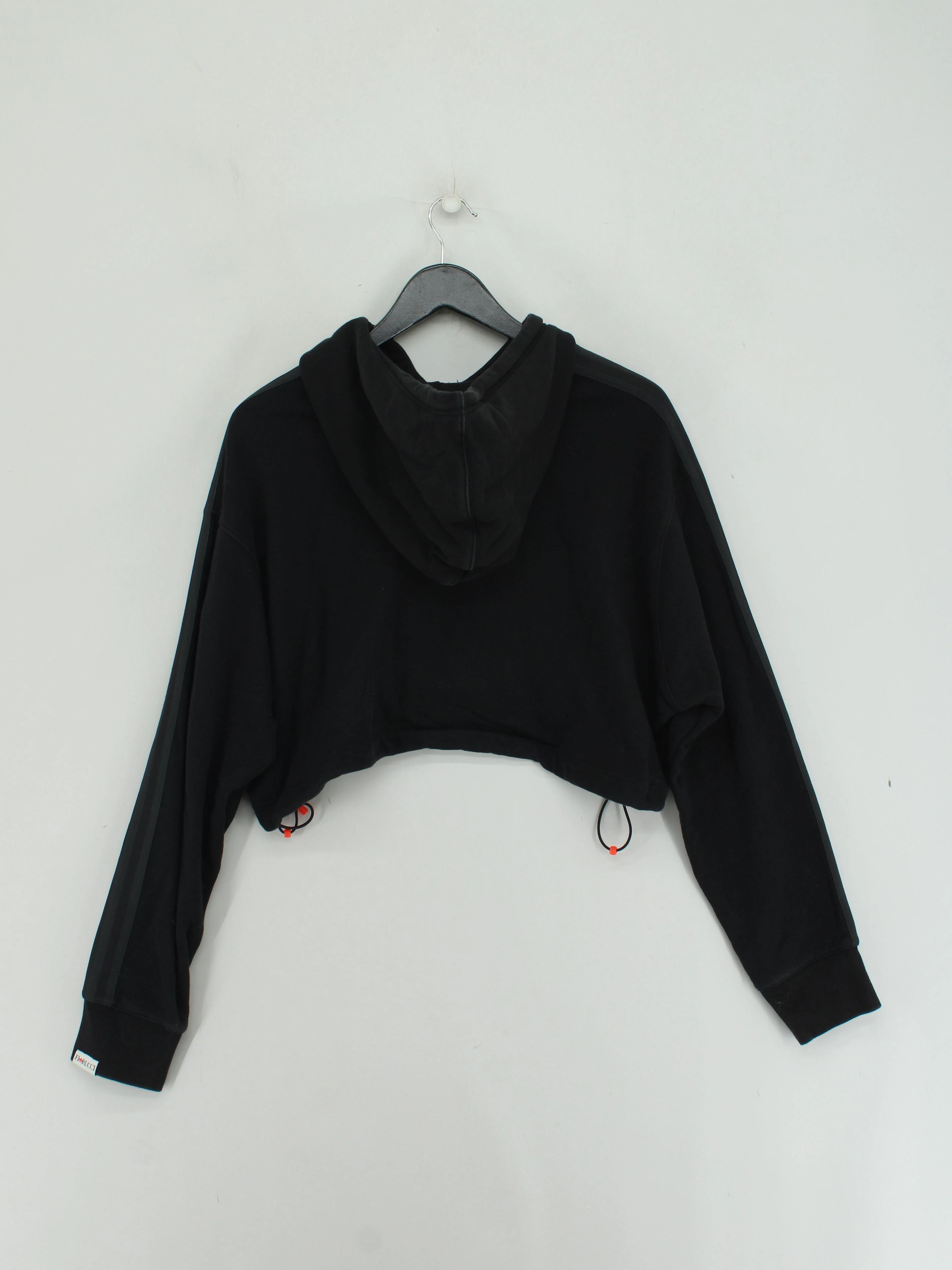 Adidas Women's Hoodie M Black Graphic Cotton with Elastane Pullover - Image 2