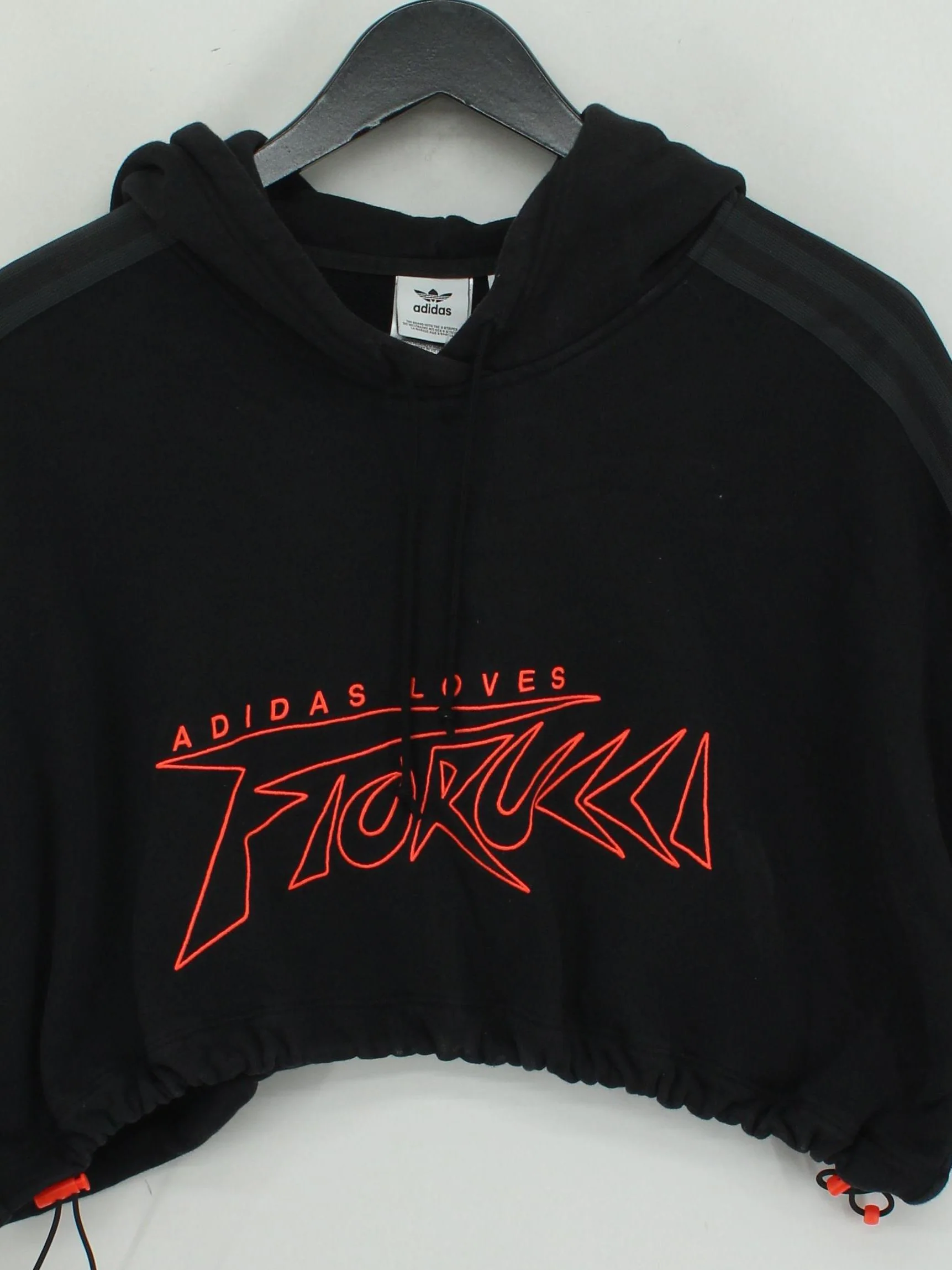 Adidas Women's Hoodie M Black Graphic Cotton with Elastane Pullover - Image 3