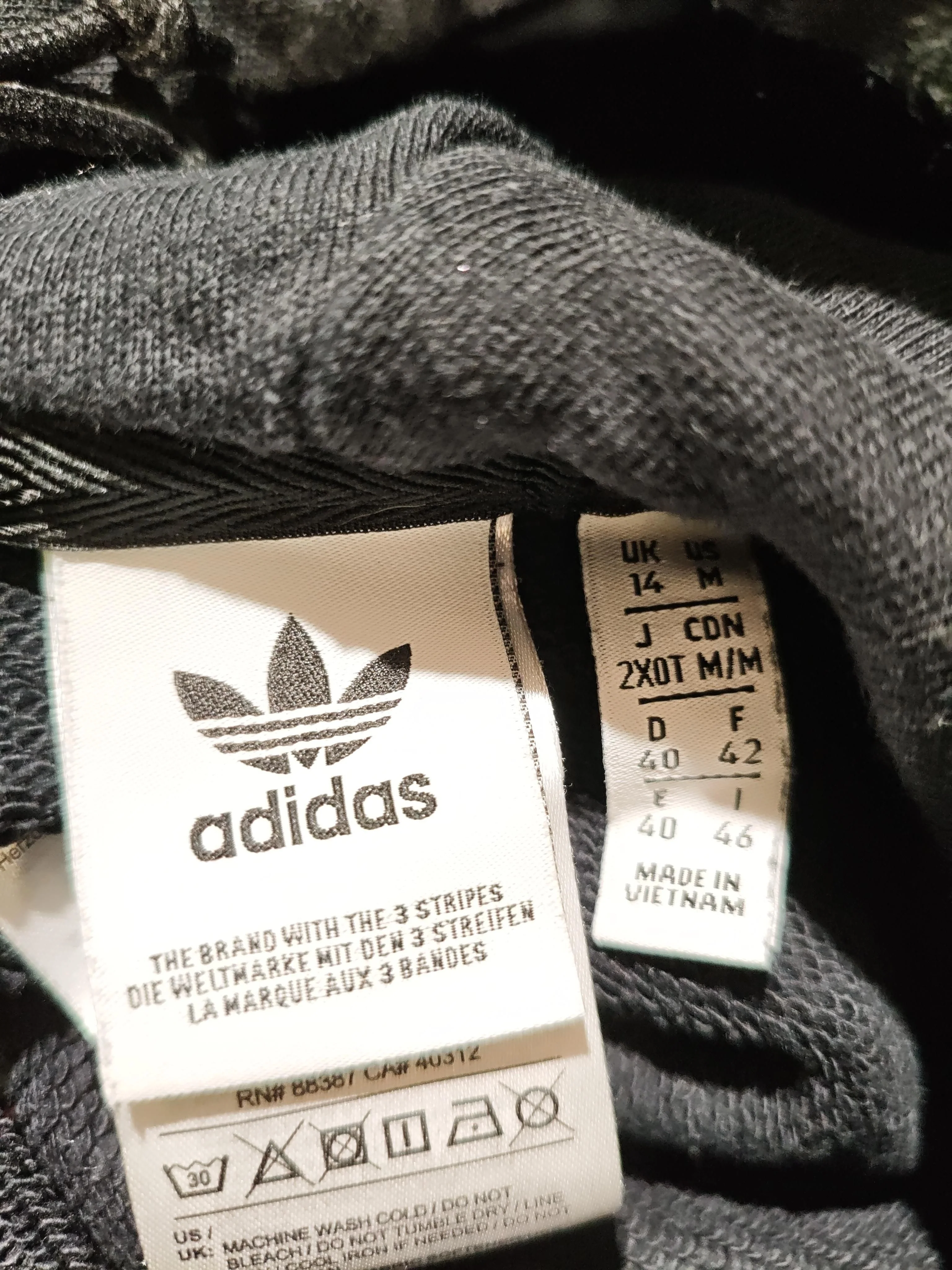 Adidas Women's Hoodie M Black Graphic Cotton with Elastane Pullover - Image 7