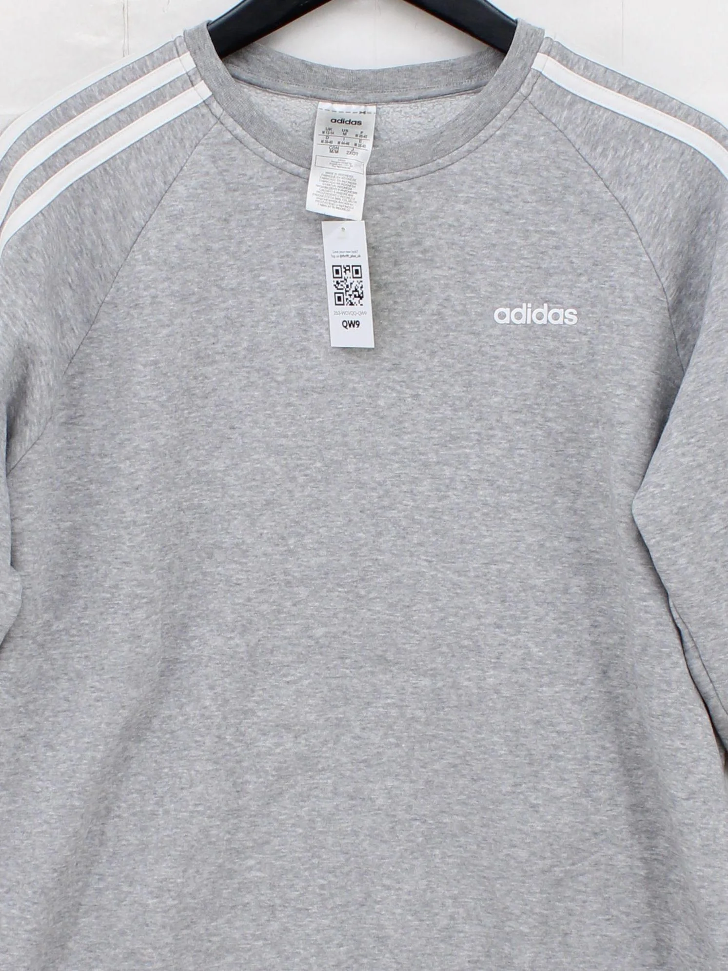 Adidas Women's Hoodie M Grey Cotton with Polyester Pullover - Image 3