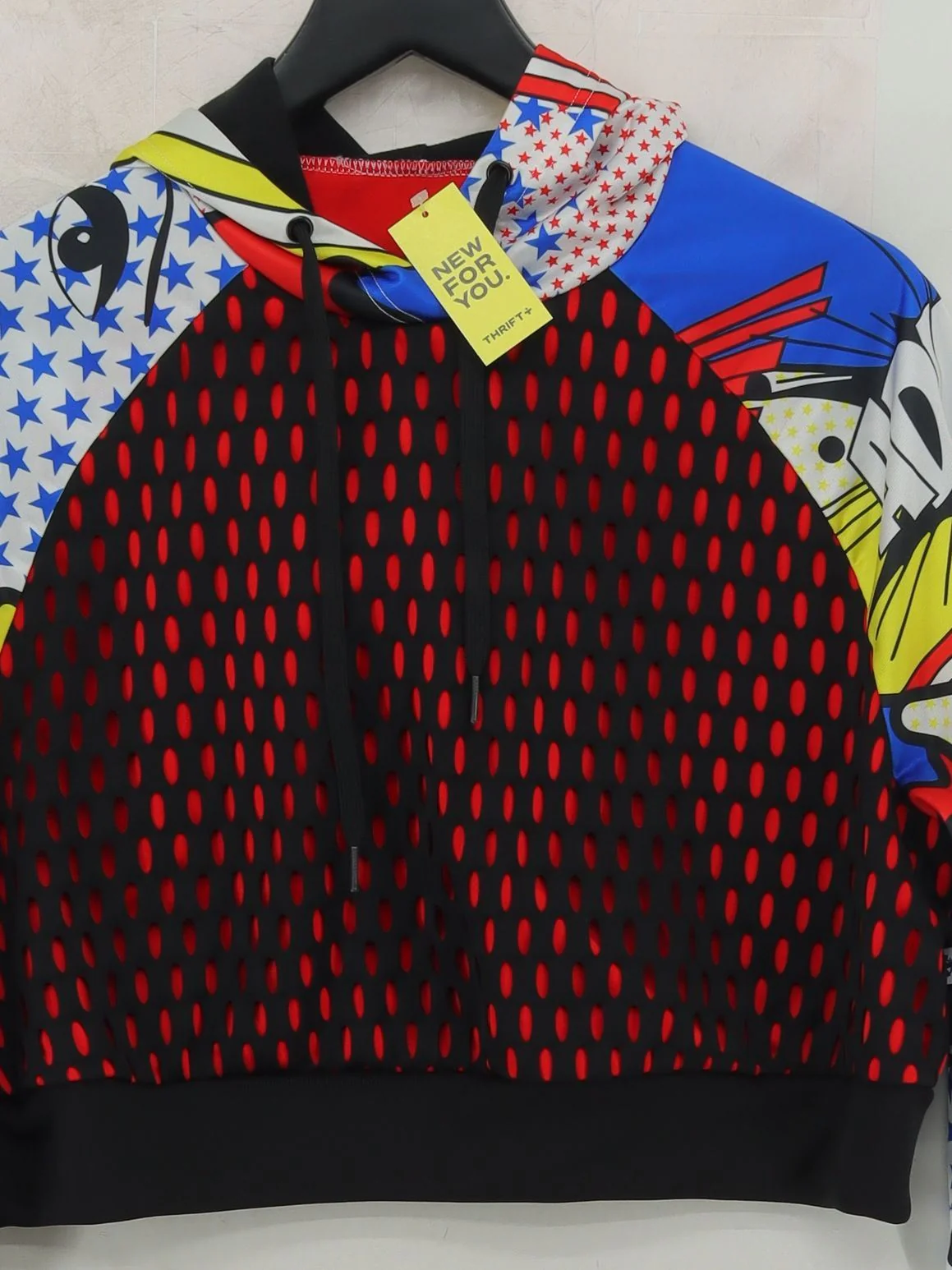 Adidas Women's Hoodie M Multi Graphic Cotton with Polyester Pullover - Image 3