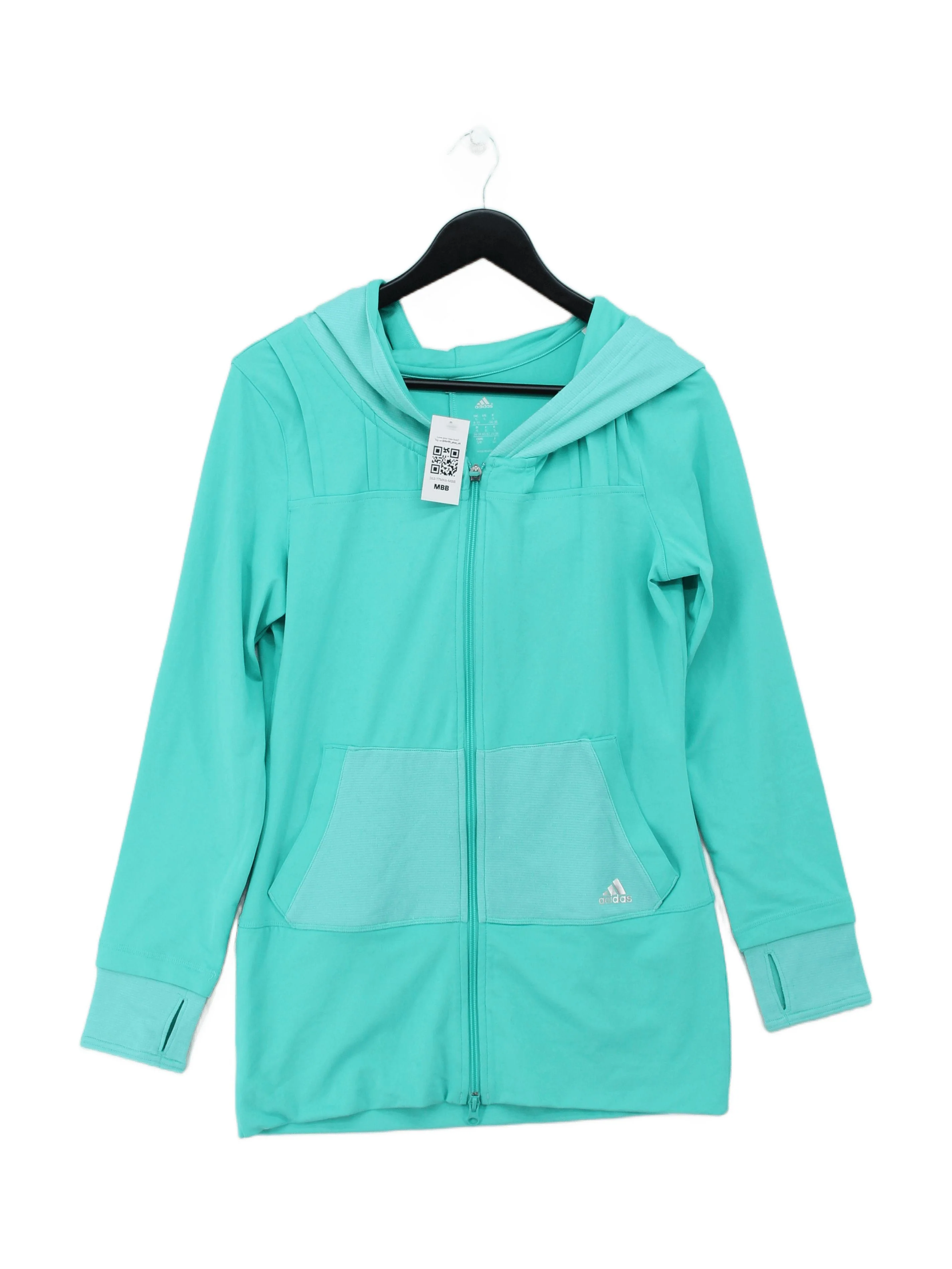 Adidas Women's Hoodie S Green Polyester with Elastane Pullover