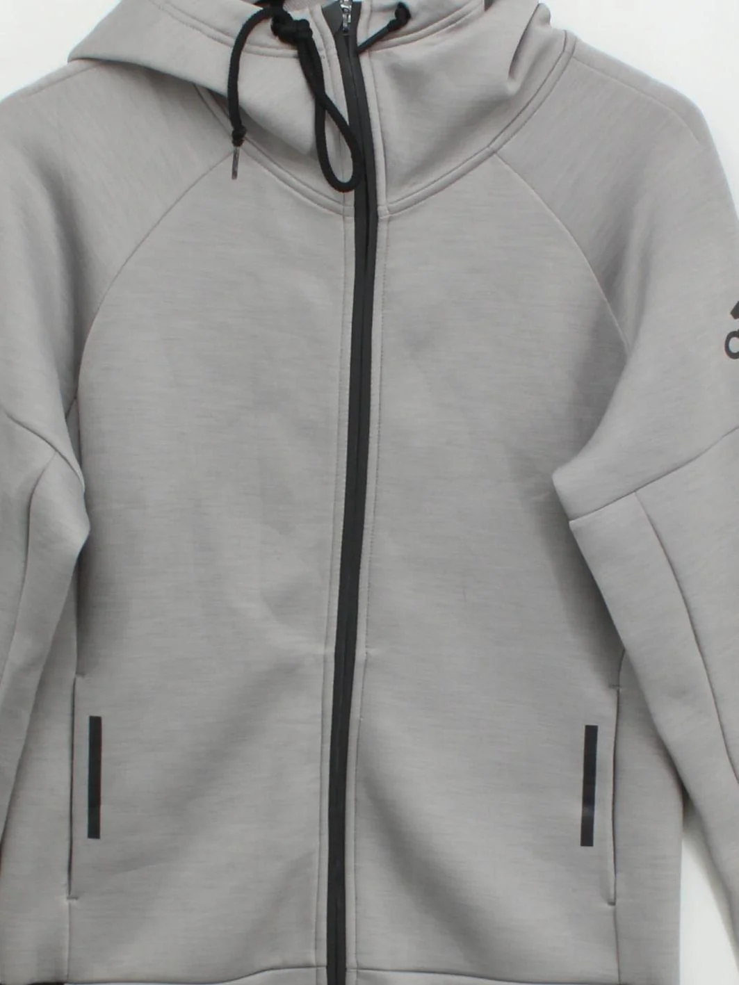 Adidas Women's Hoodie S Grey Polyester with Elastane Full Zip - Image 3