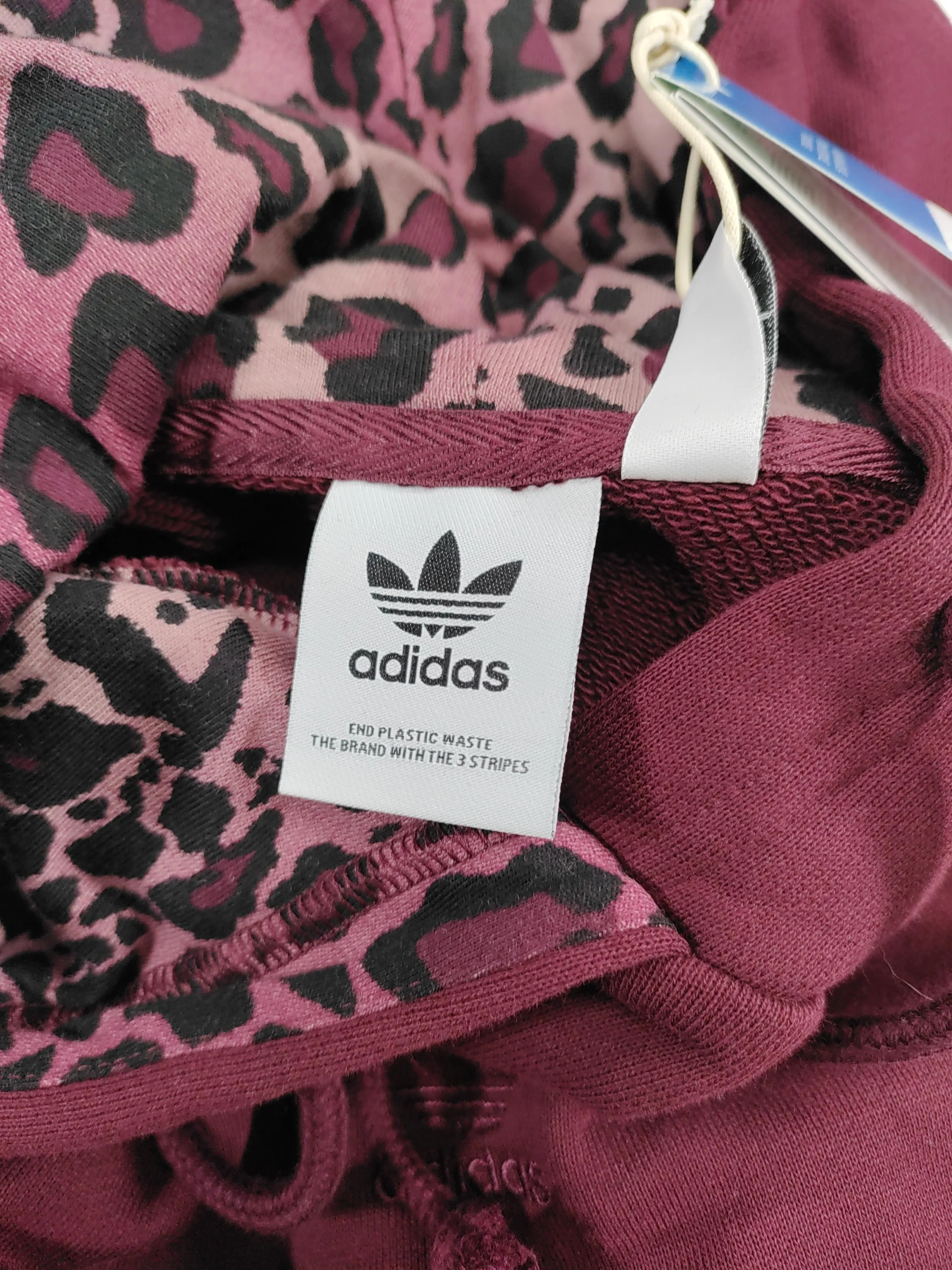 Adidas Women's Hoodie S Red Animal Print 100% Other Pullover - Image 5
