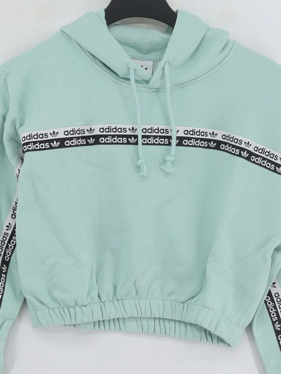 Adidas Women's Hoodie UK 10 Green Graphic 100% Cotton Pullover New with tags - Image 3