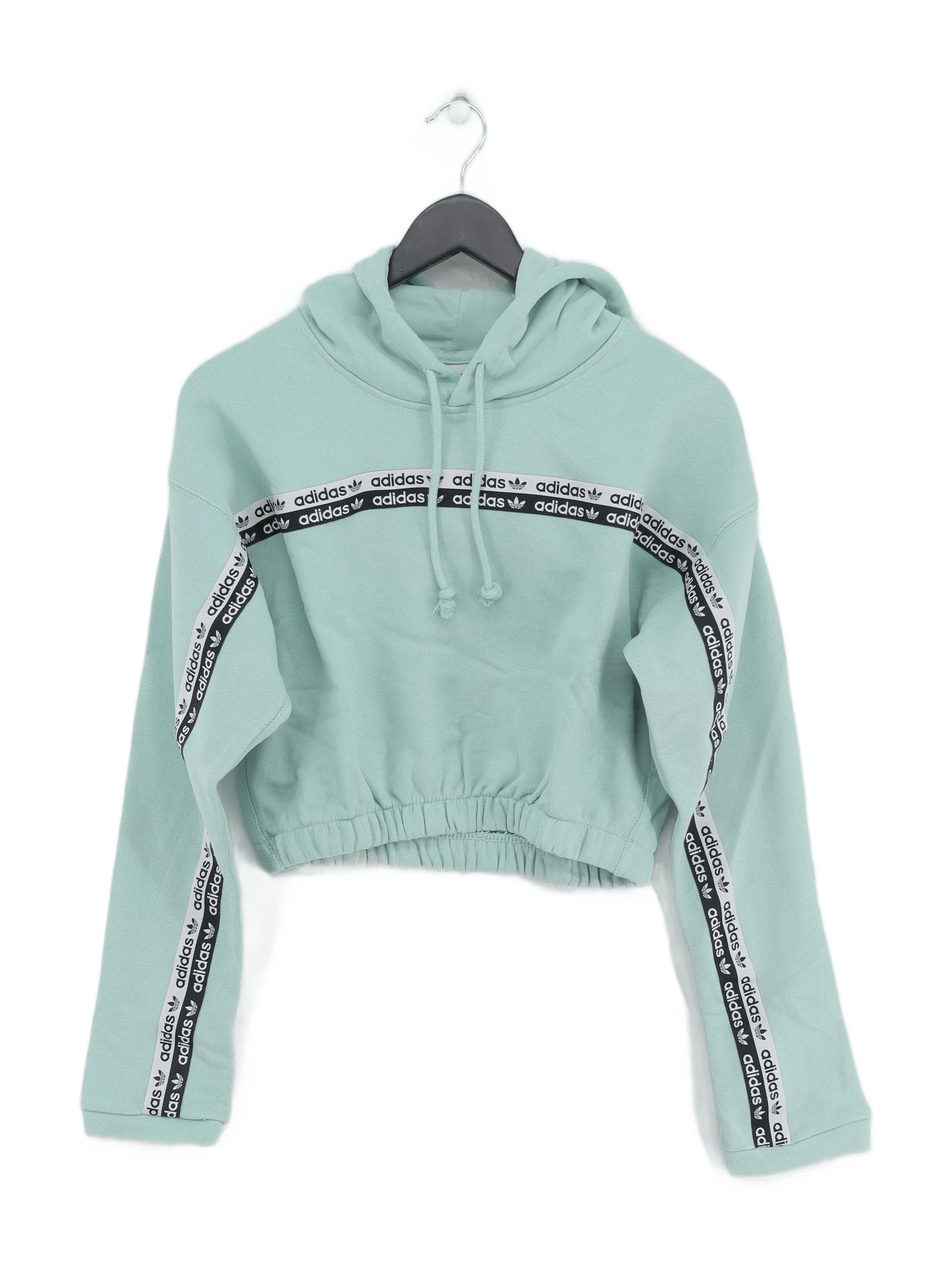 Adidas Women's Hoodie UK 10 Green Graphic 100% Cotton Pullover New with tags