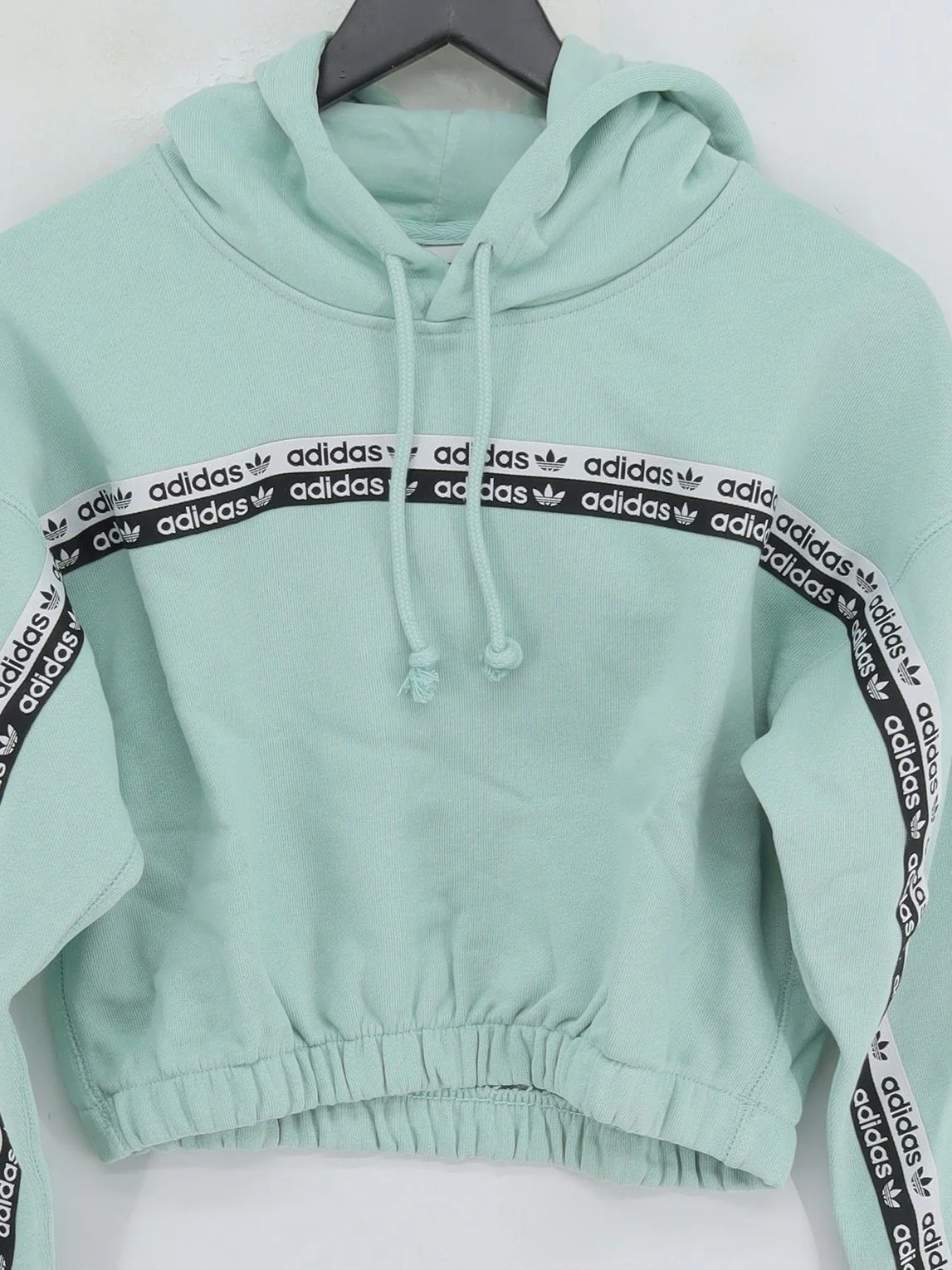 Adidas Women's Hoodie UK 10 Green Graphic 100% Cotton Pullover New with tags - Image 3