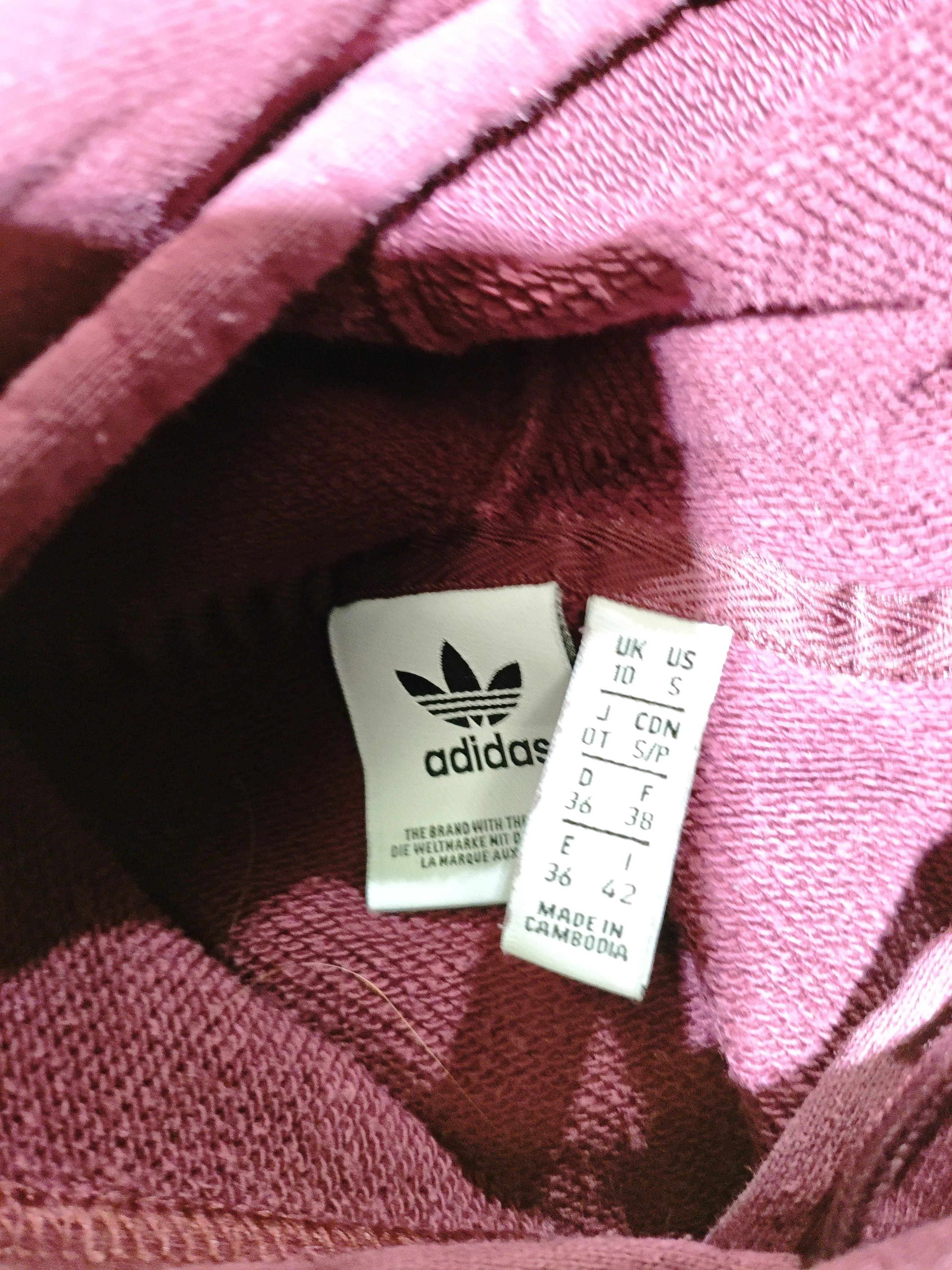 Adidas Women's Hoodie UK 10 Red 100% Cotton Pullover - Image 7