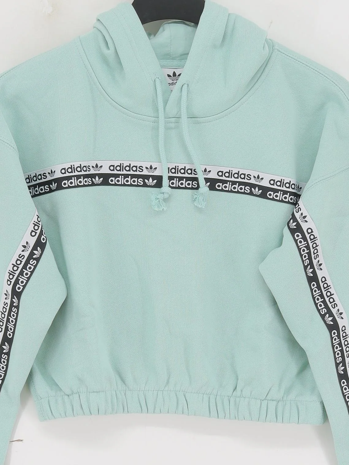 Adidas Women's Hoodie UK 12 Green Graphic 100% Cotton Pullover New with tags - Image 3