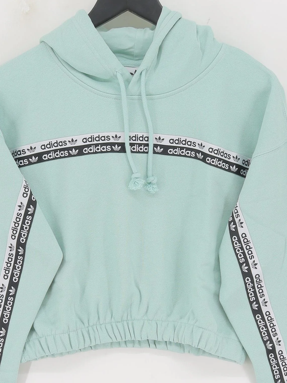 Adidas Women's Hoodie UK 12 Green Graphic 100% Cotton Pullover New with tags - Image 3