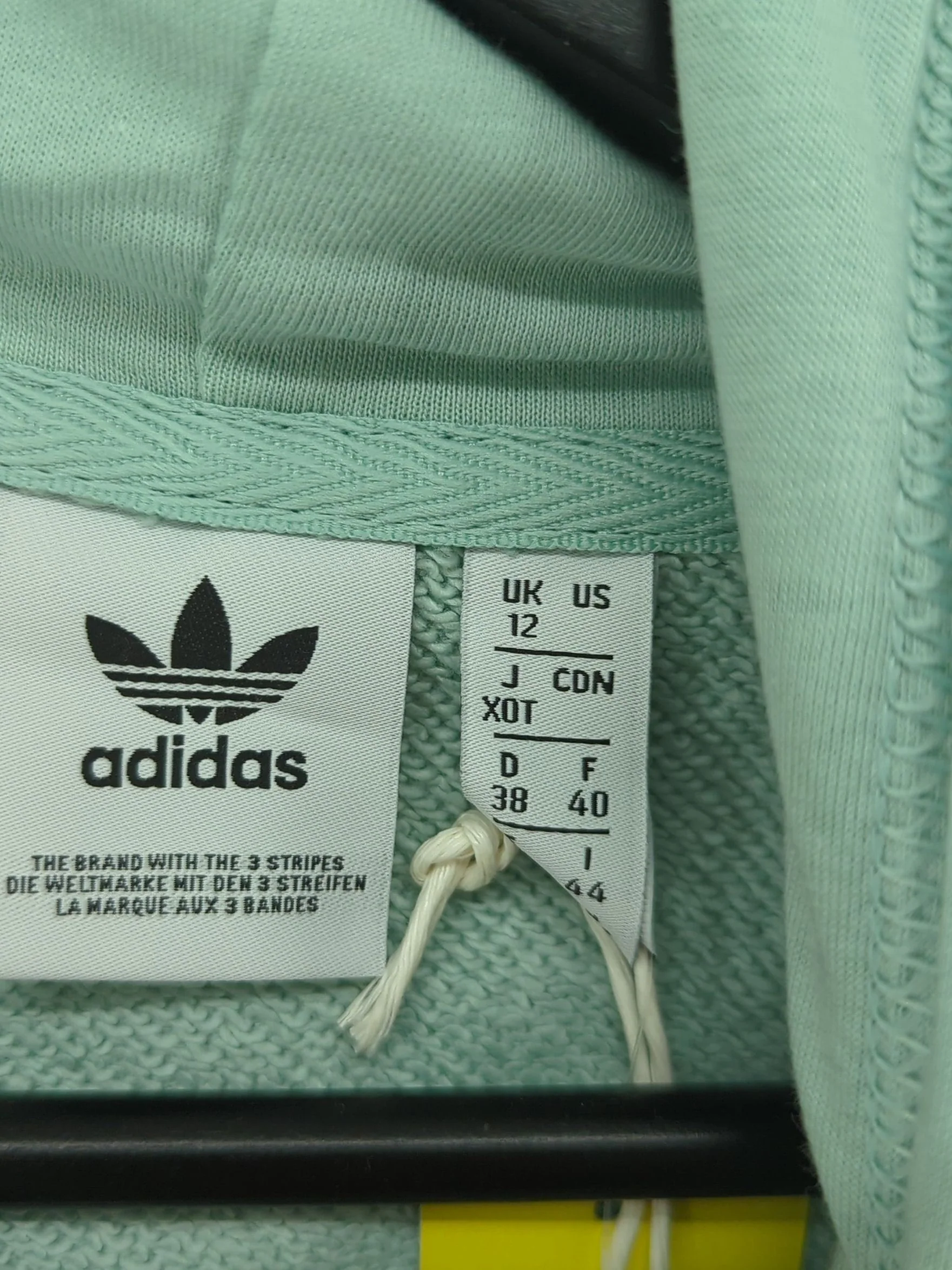Adidas Women's Hoodie UK 12 Green Graphic 100% Cotton Pullover New with tags - Image 5